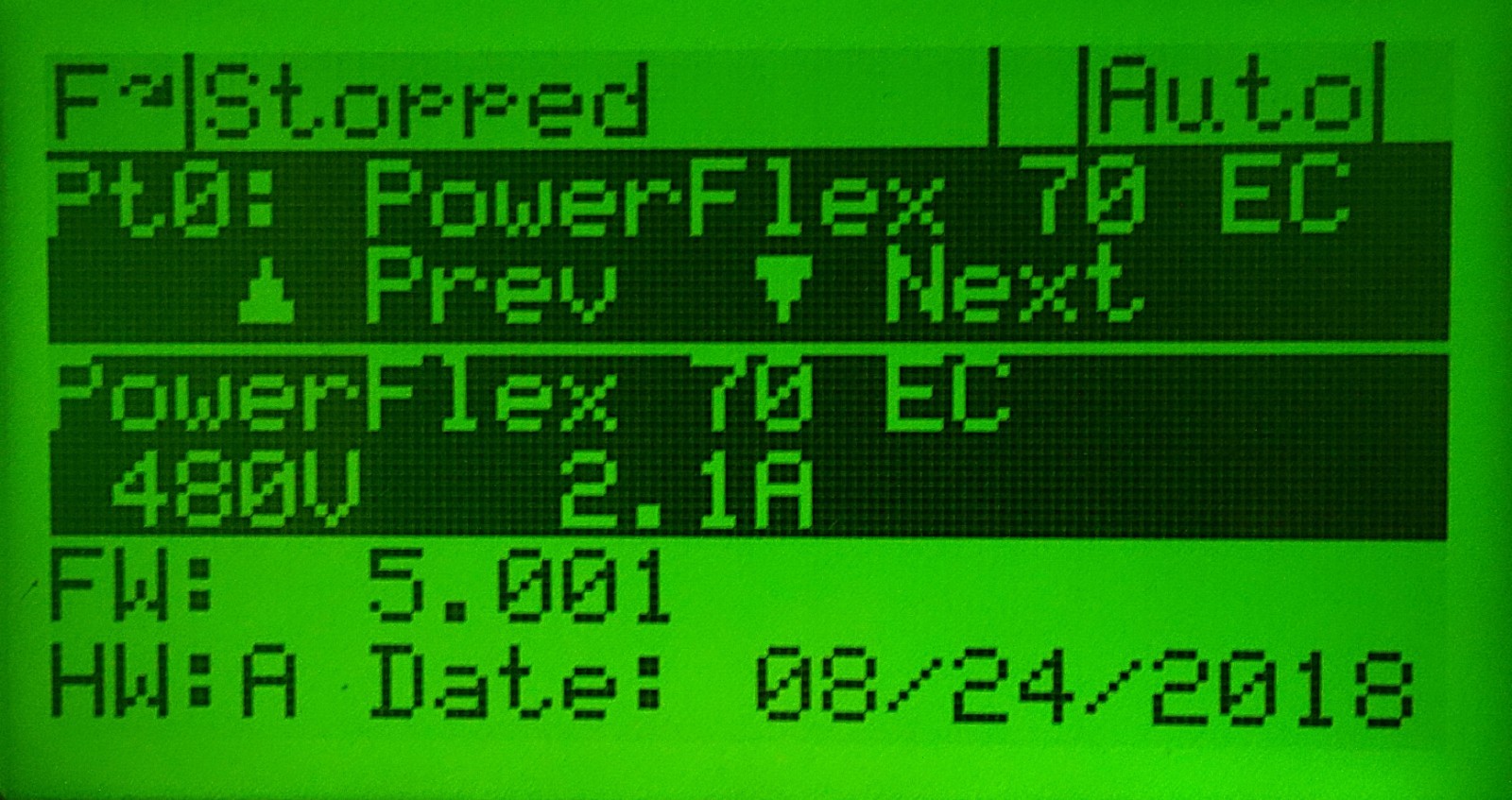 Low Hours Allen-Bradley 20AD2P1A0AYNNNC0 PowerFlex 70 1 HP Ser. A 480V FRN:5.001