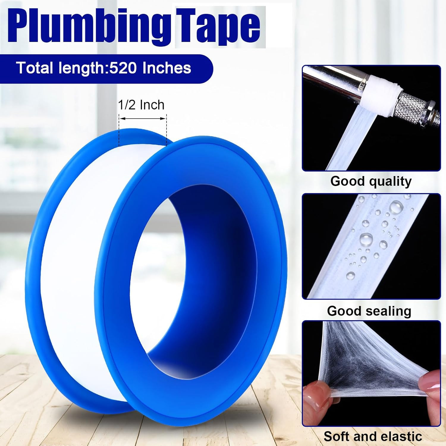 200 Rolls PTFE Tape 1/2 X 520 Inches Plumbers Waterproof Sealant Plumbing Tape f