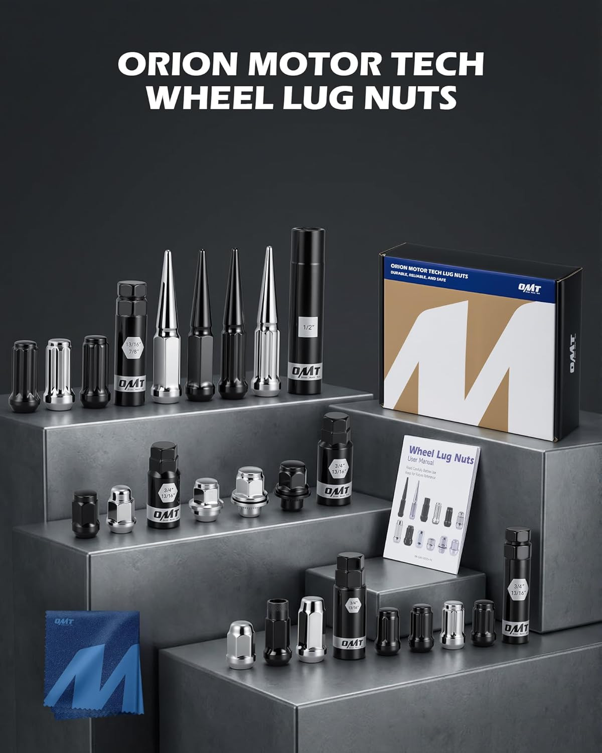 1/2″-20 Open End Lug Nuts, 3/4″ 19Mm Hex 0.84X0.9 In. Chrome Plated Wheel Lug Nu