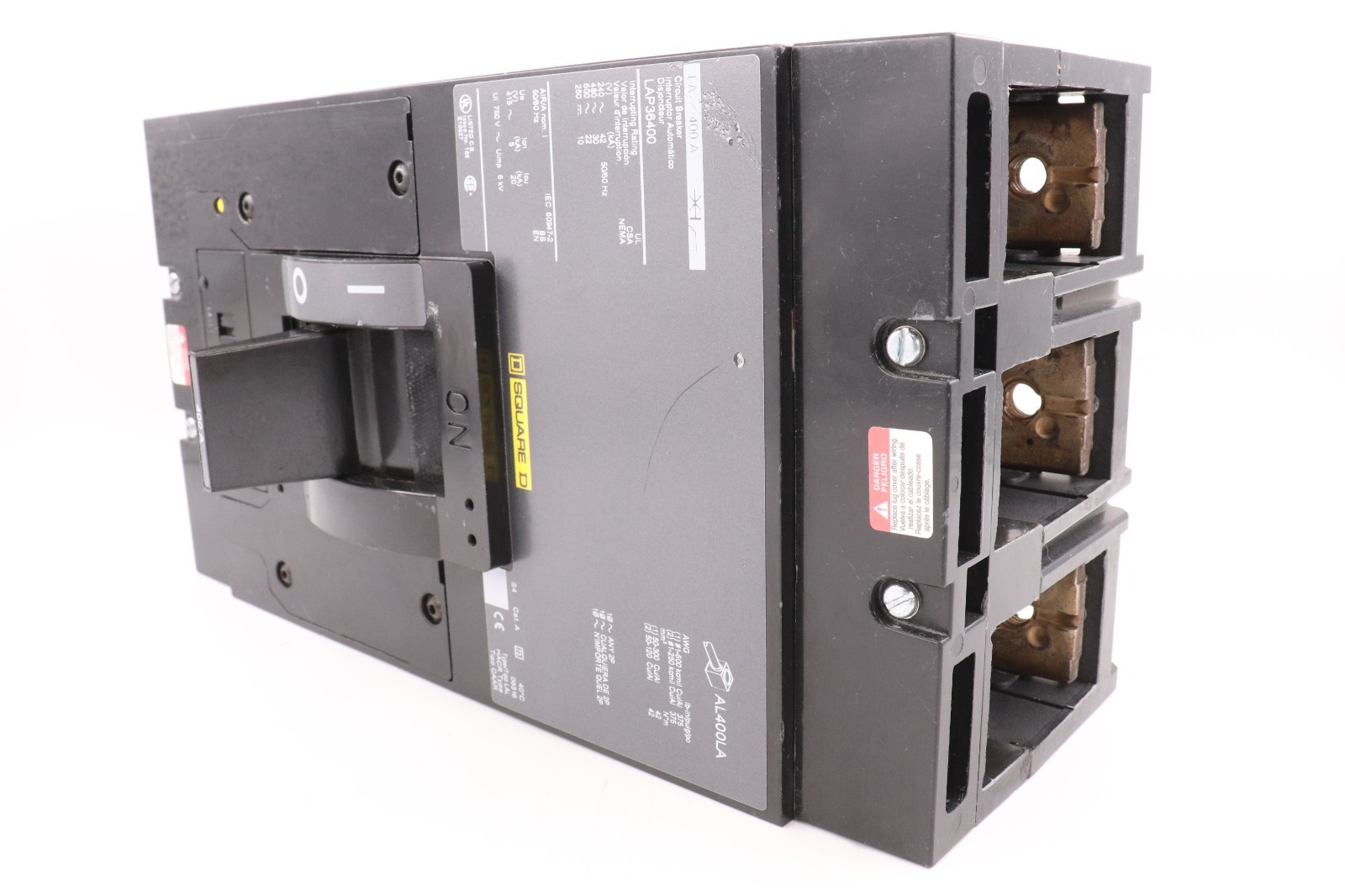 SQUARE D LAP36400 400A 3-POLE CIRCUIT BREAKER, 30KA@480V