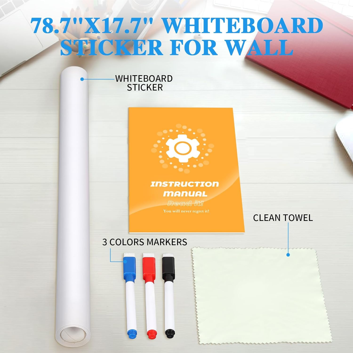 White Board Wallpaper, White Board Roll, Stick on White Boards for Wall Office