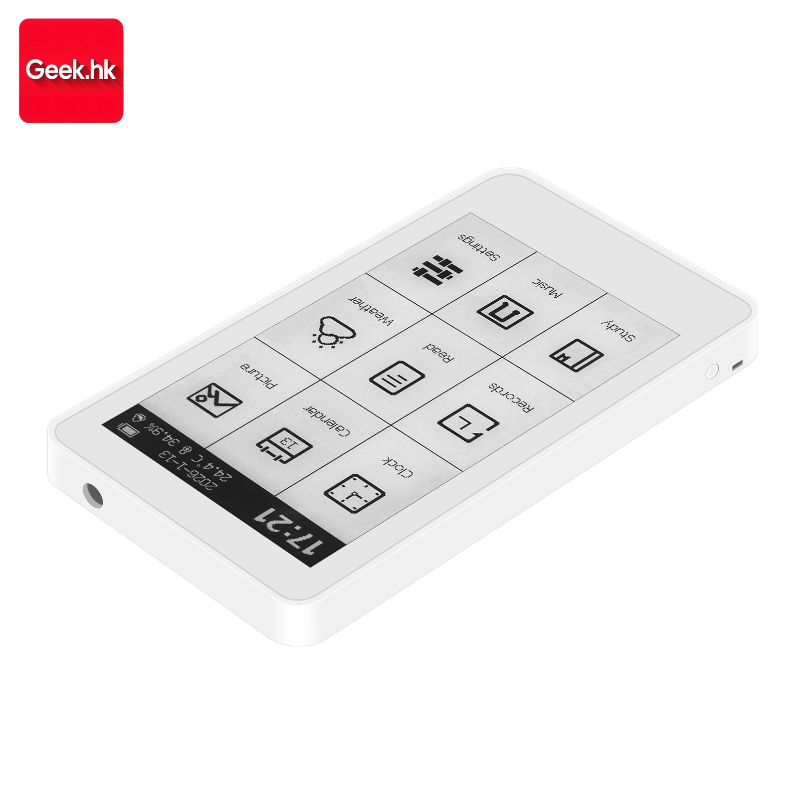 M3 E-Book Reader 3.7″ Touch Screen E-Paper 10-Level Adjustable Backlight Clock