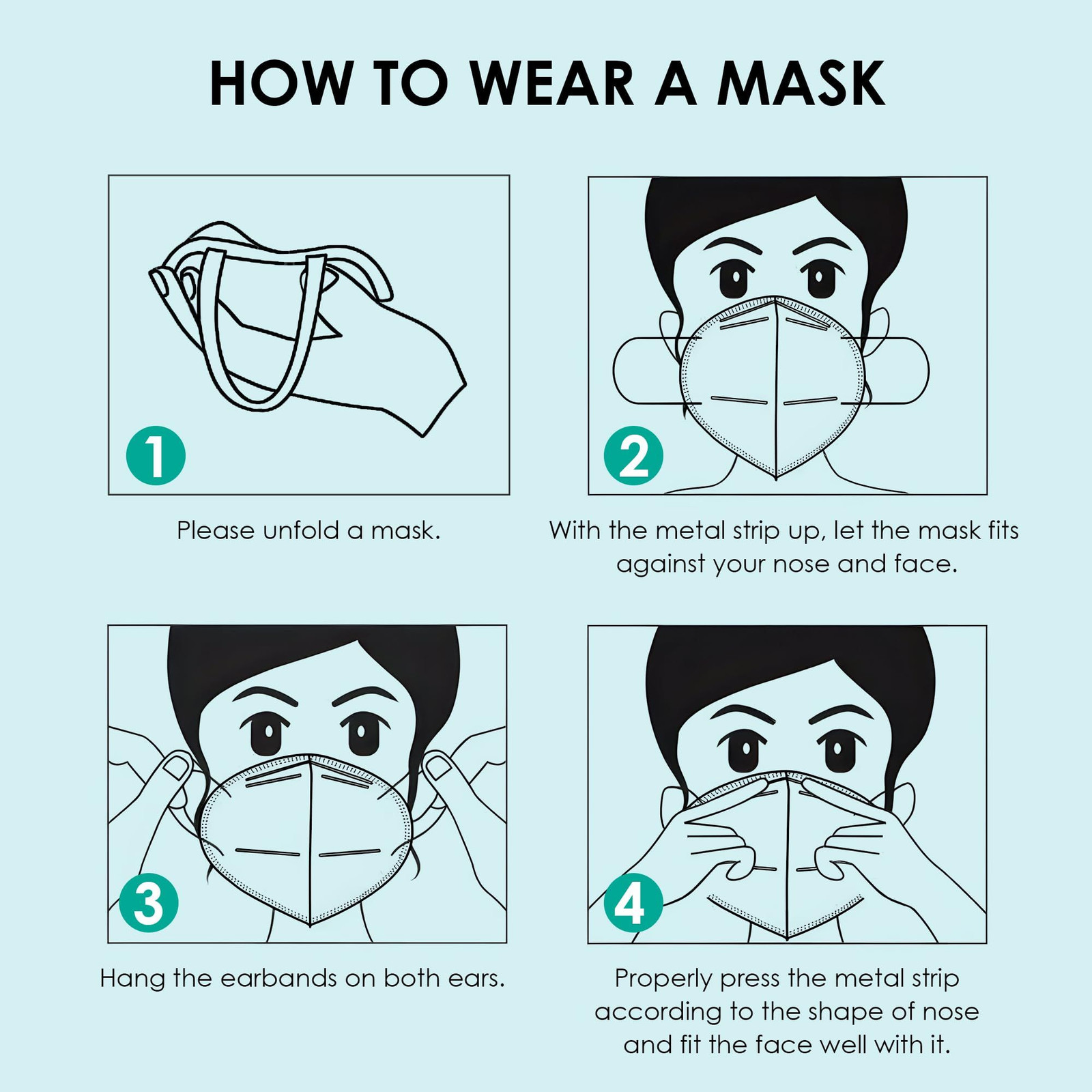 LEMENT KN95 Face Masks,100 Pack 1 Count (Pack of 100), Adult-100 Pack-blue