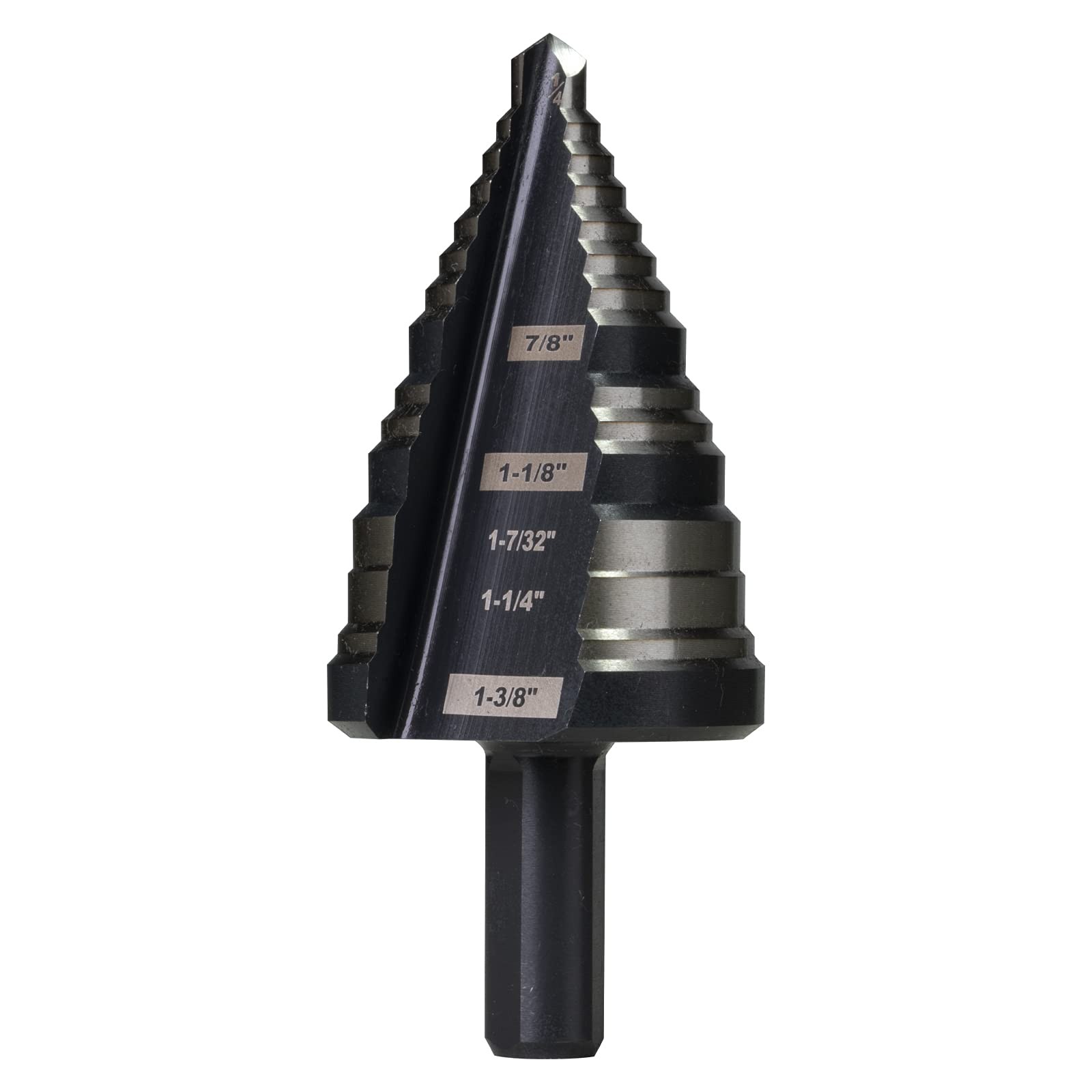 SHARPTOOL 1/4 to 1-3/8 Inches M2 HSS Step Drill Bit for Metal, 1/4″ 1-3/8″