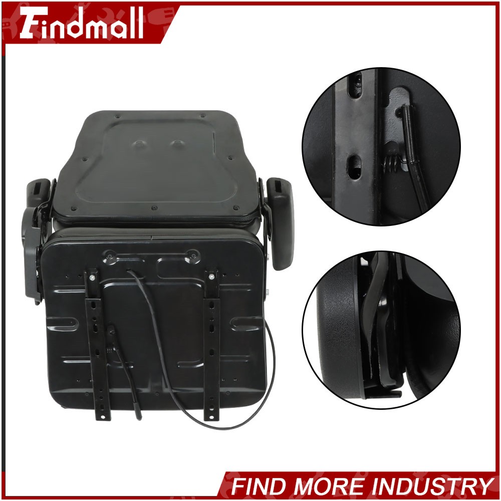 Findmall Universal Forklift Seat Tractor Seat Adjustable Back Seatbelt Armrests