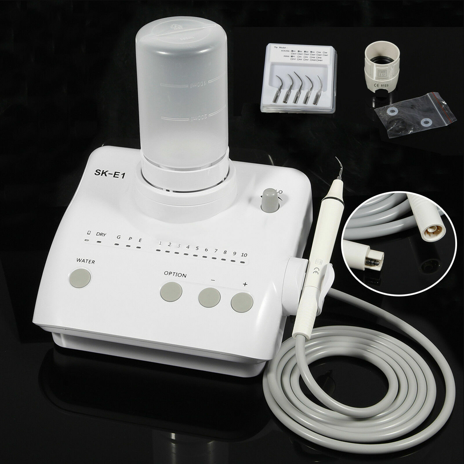 Dental Ultrasonic Piezo Scaler w/ 2 Water Bottles Handpiece for EMS Woodpecker E