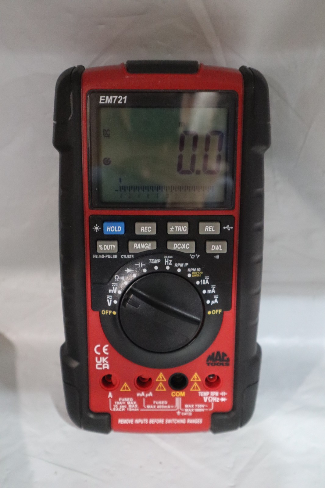 Mac Tools EM721 Digital Multimeter w/Original Case, Leads #20530R