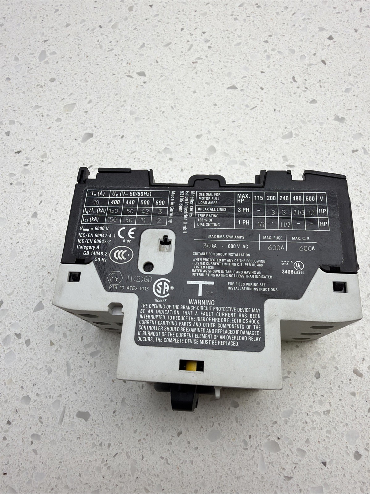PKZM0-10 XTPR010BC1 Eaton Thermal Magnetic Circuit Breaker