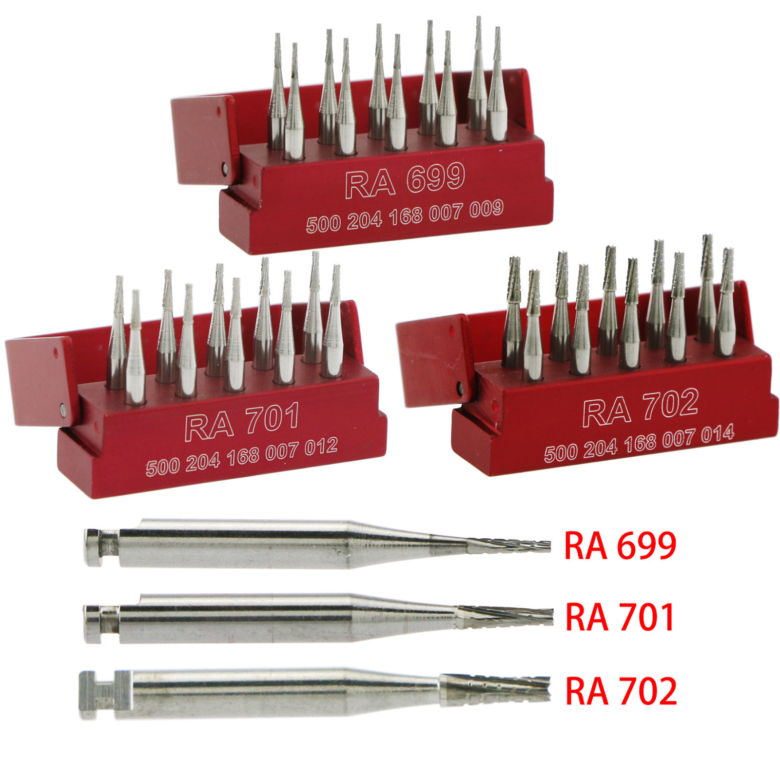 Dental Low Speed Carbide Burs 2.35mm Taper Flat End Crosscut RA 699 701 702