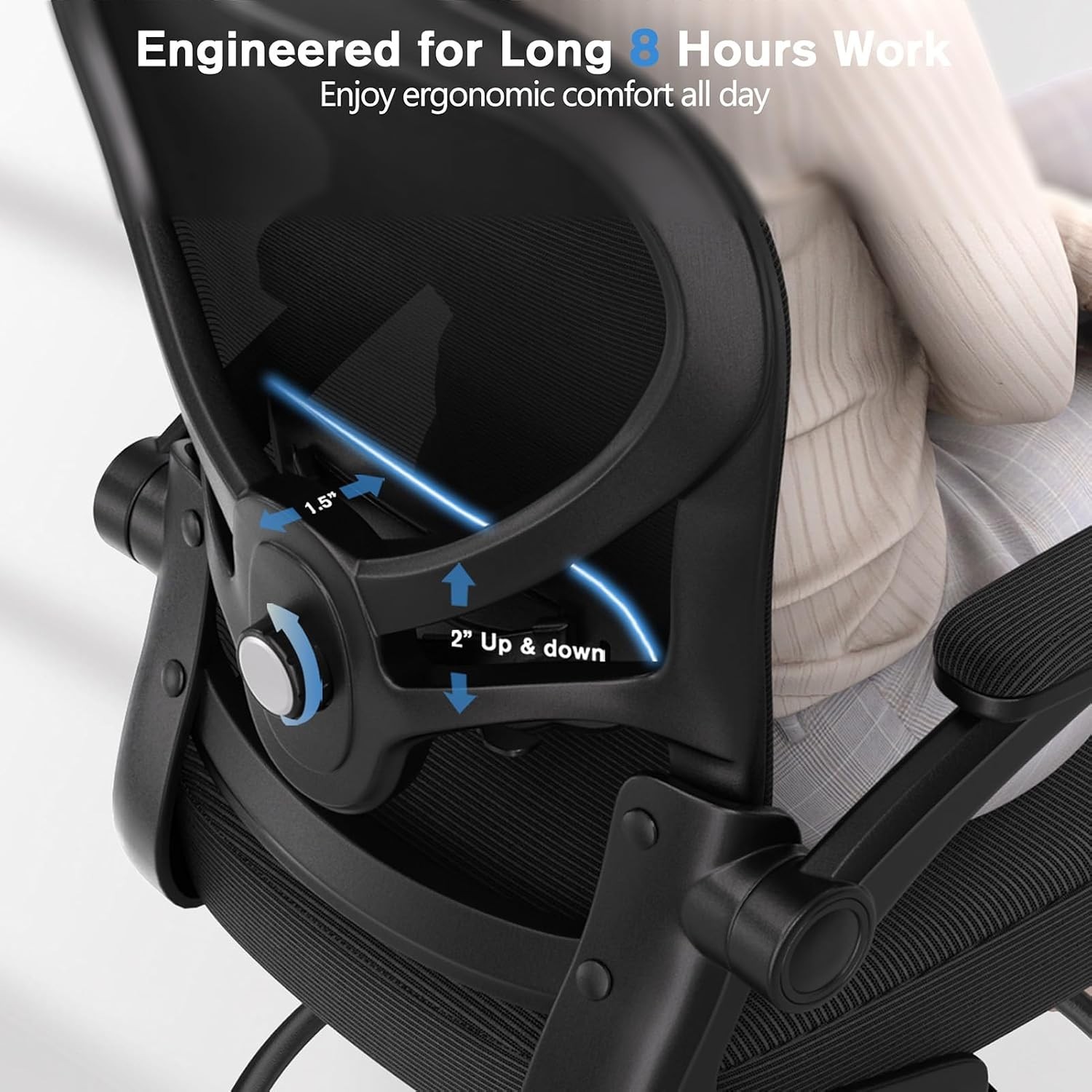Heavy-Duty Ergonomic Chair with Footrest for Standing Desks – Max 450lb Capacity