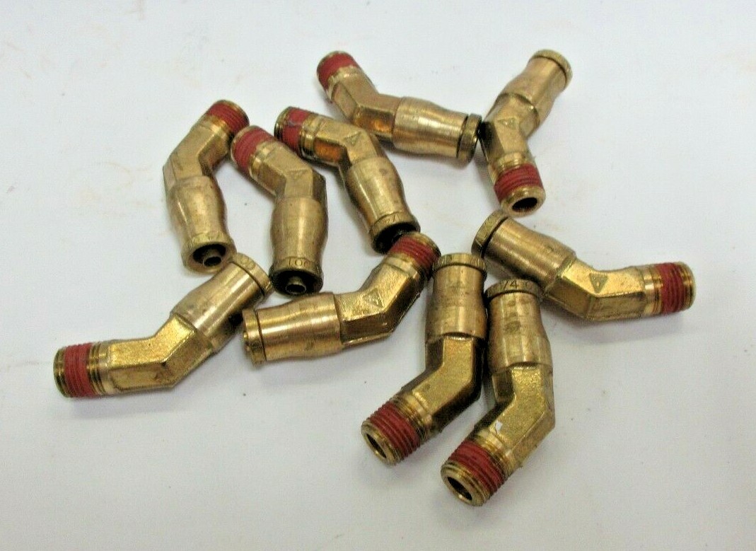 ALKON AQ54-DOT-4×2 45° 1/4″ PUSH CONNECTOR, **LOT OF 10**