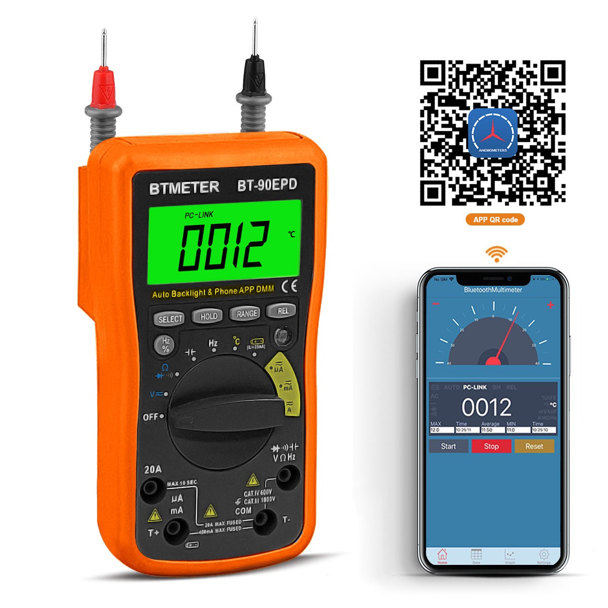 BTMETER AC/DC Auto Ranging Digital Clamp Meter 2000A Or Digital Multimeter 20A