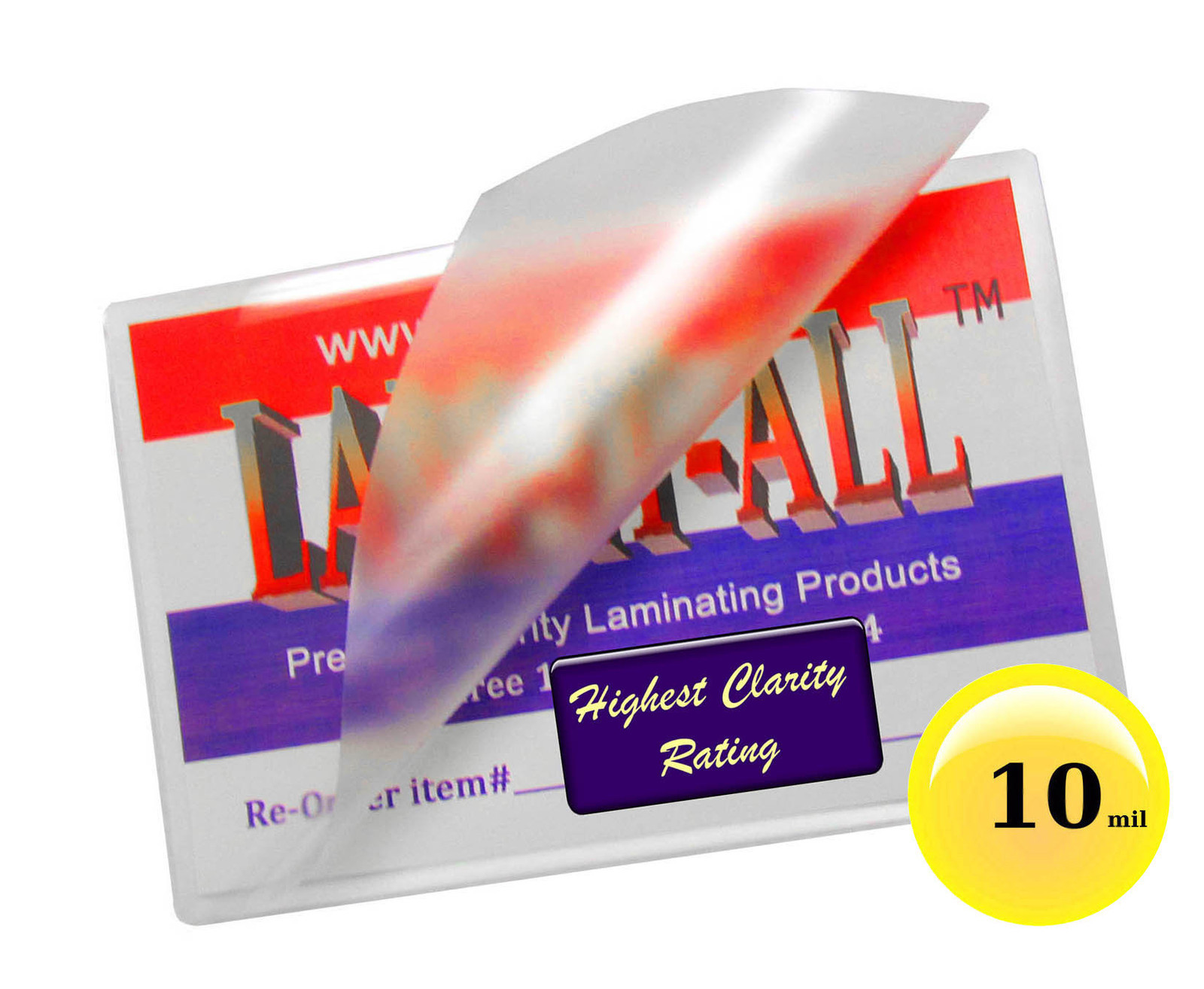 500/pack LAM-IT-ALL 10 Mil Business Card Hot Laminating Pouches 2-1/4 x 3-3/4