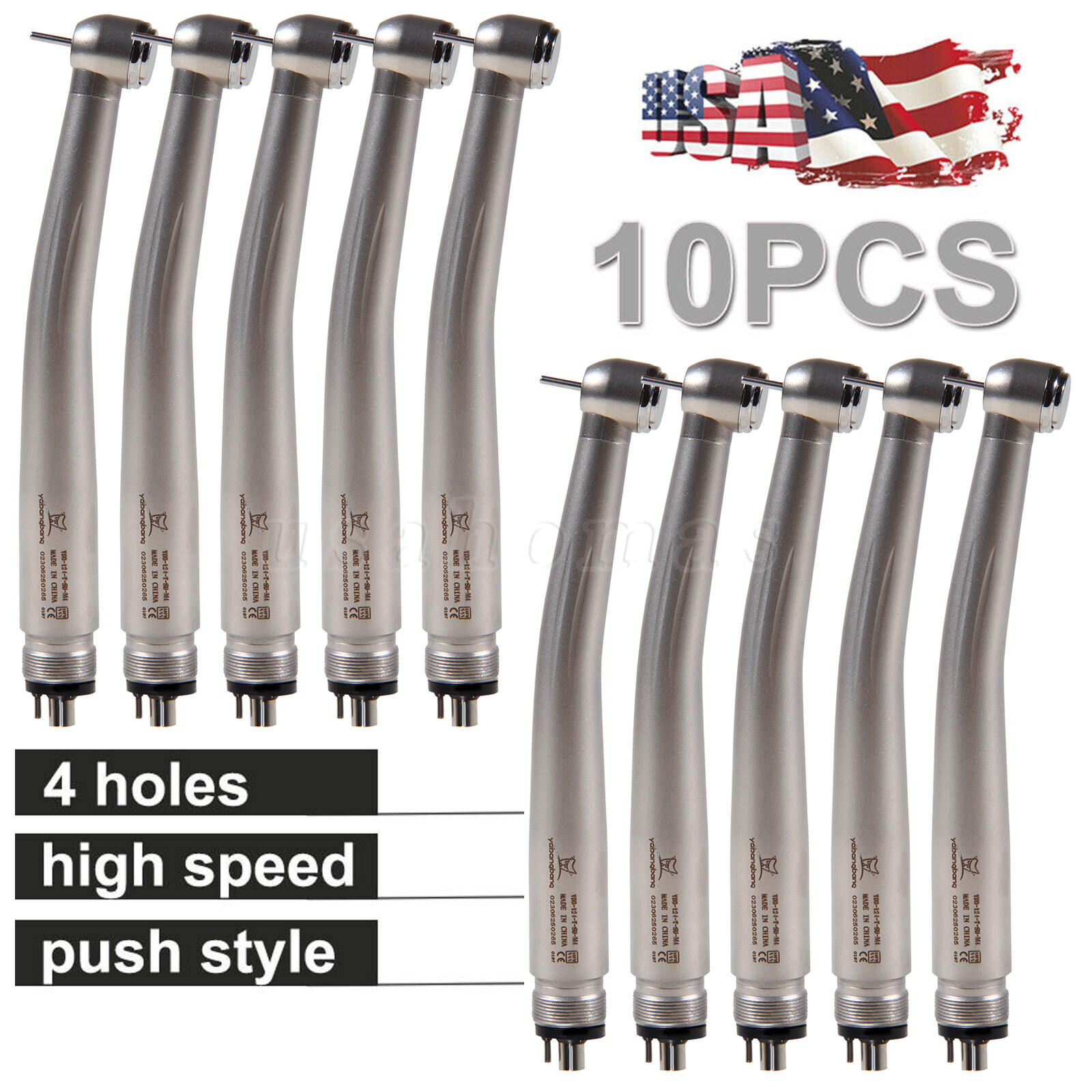 10* Yabangbang Dental High Speed Handpiece Push Turbine 4 Holes Fit NSK Pana Max