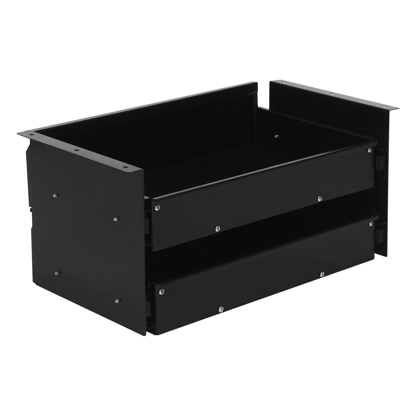 2 Layer Steel Under Desk Drawer Slide Out Dual Tier Under Desk Drawer Organizer