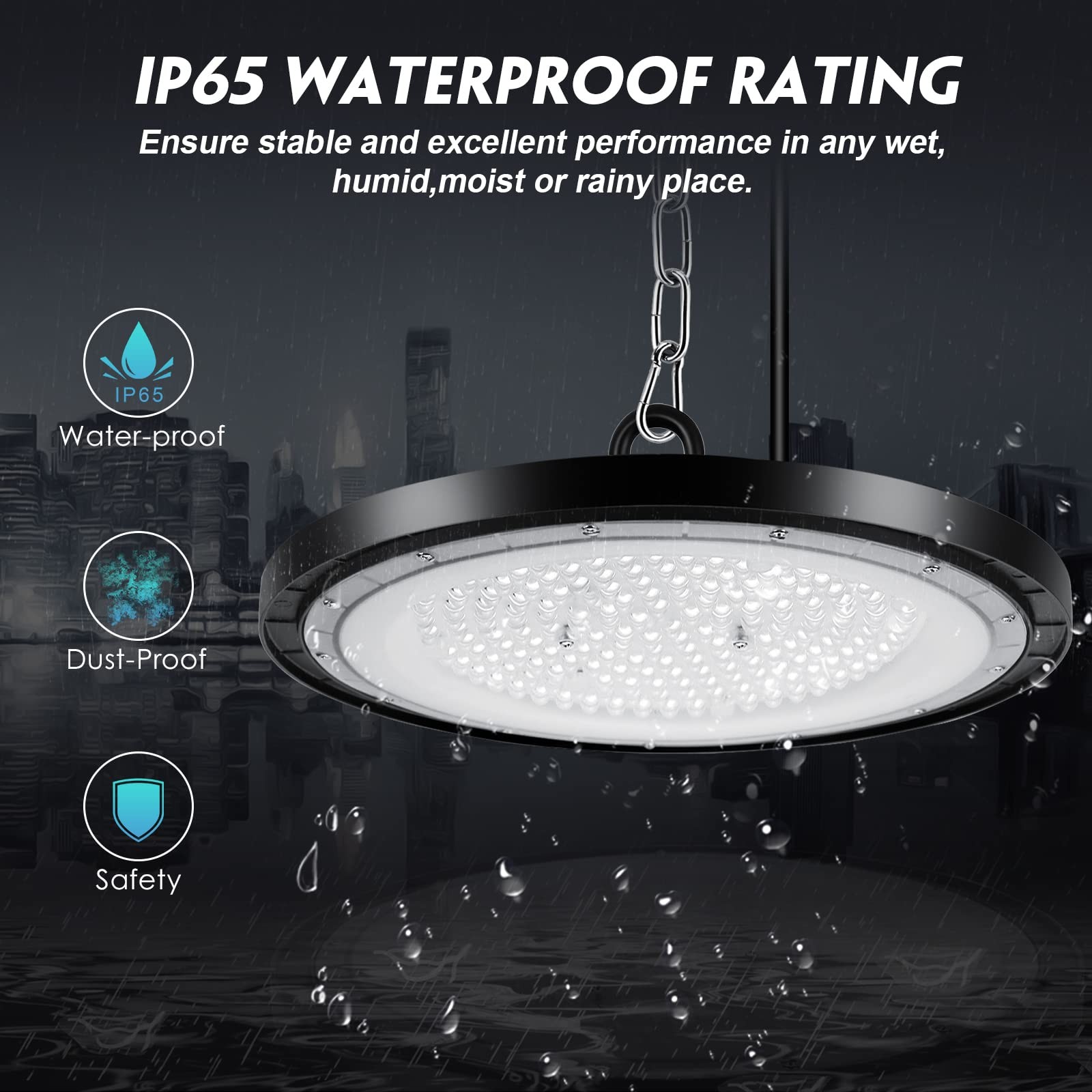 5Pcs 200W 20000lm LED High Bay Lights 600W MH/HPS 7000K Warehouse Light Fixtures