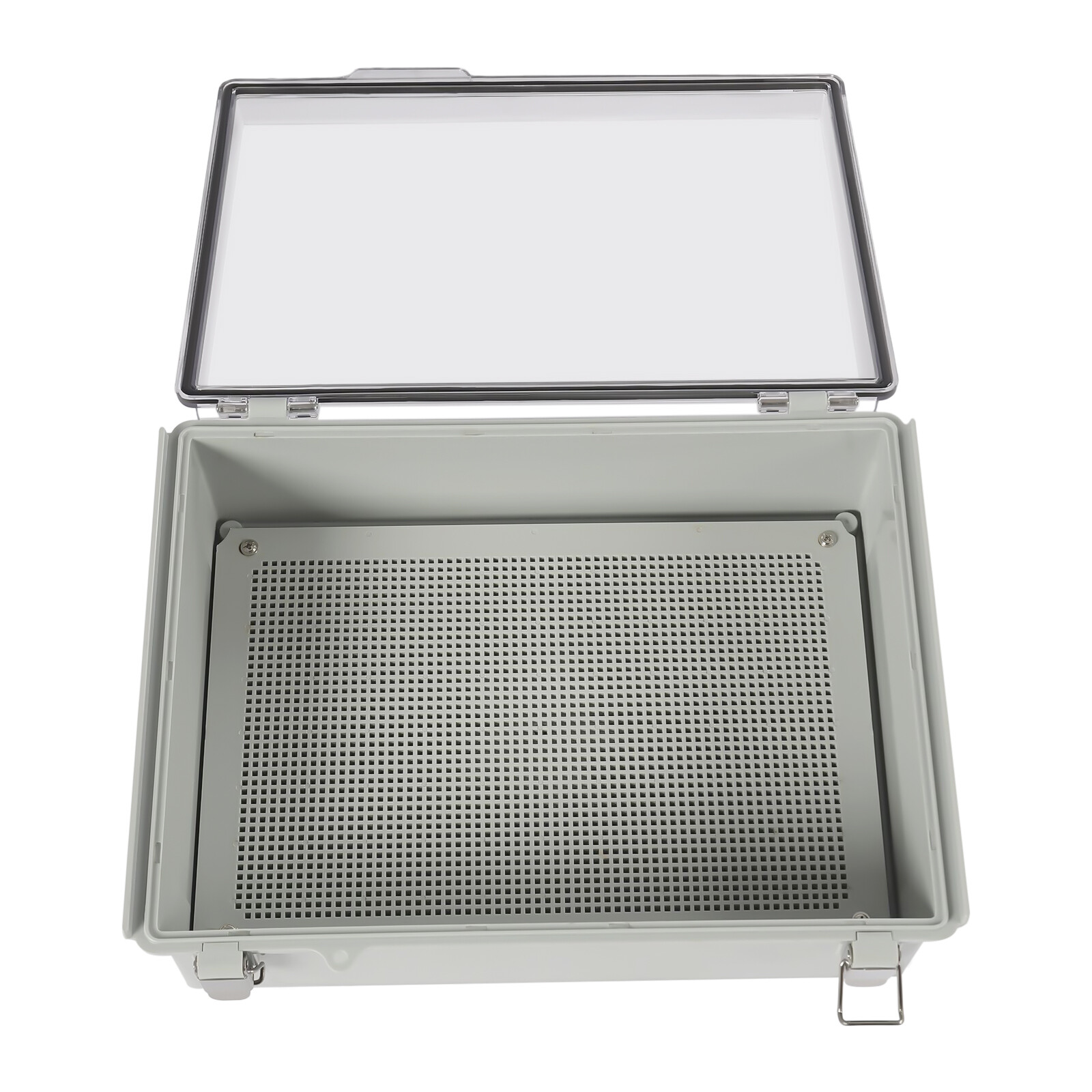 Wall Mount Hinged Cover Junction Box with Stainless Steel Latch and Clear Lid