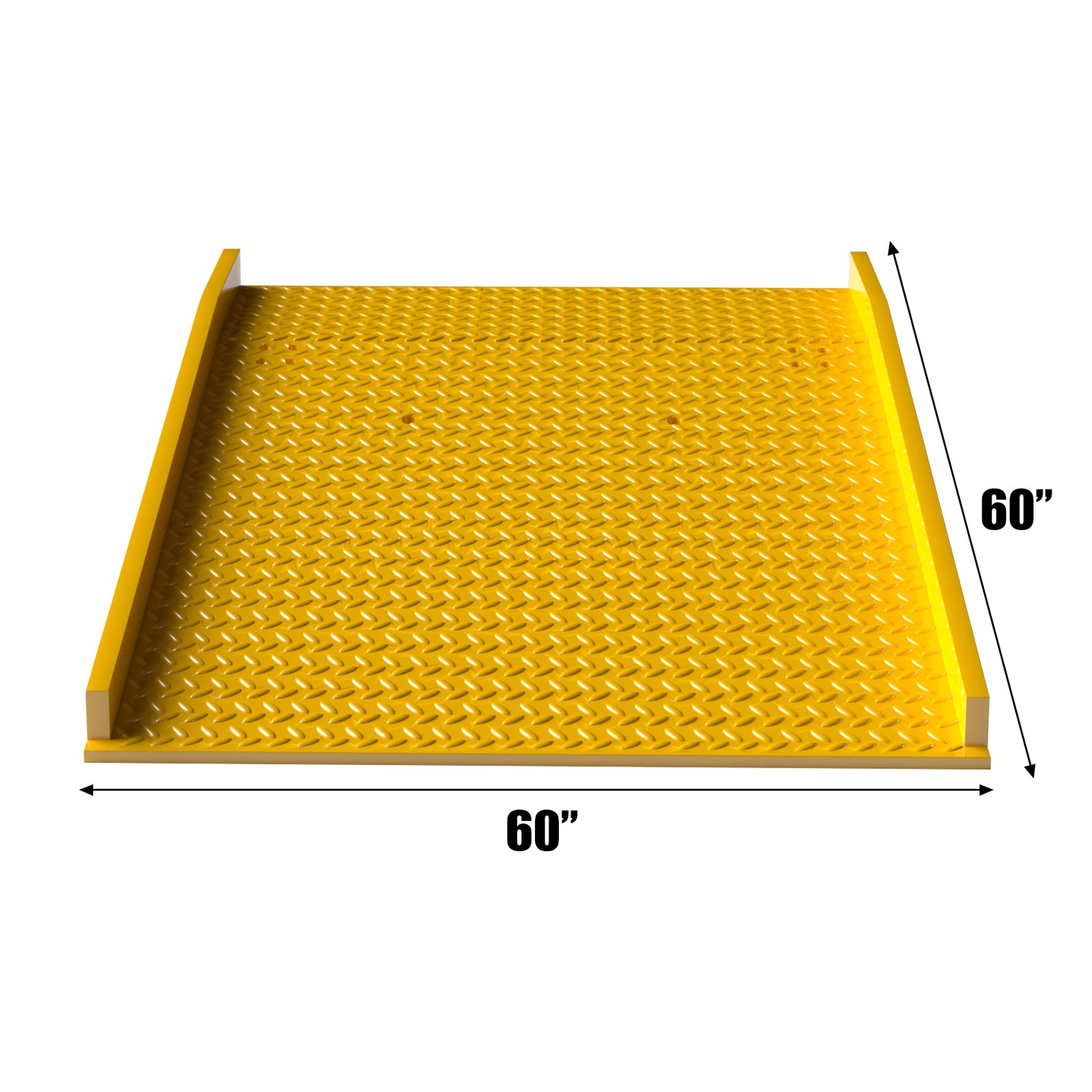 13000lbs Load 60″ x 60″ Steel Dock Board Plate Forklift Pallet Ramp with Handles