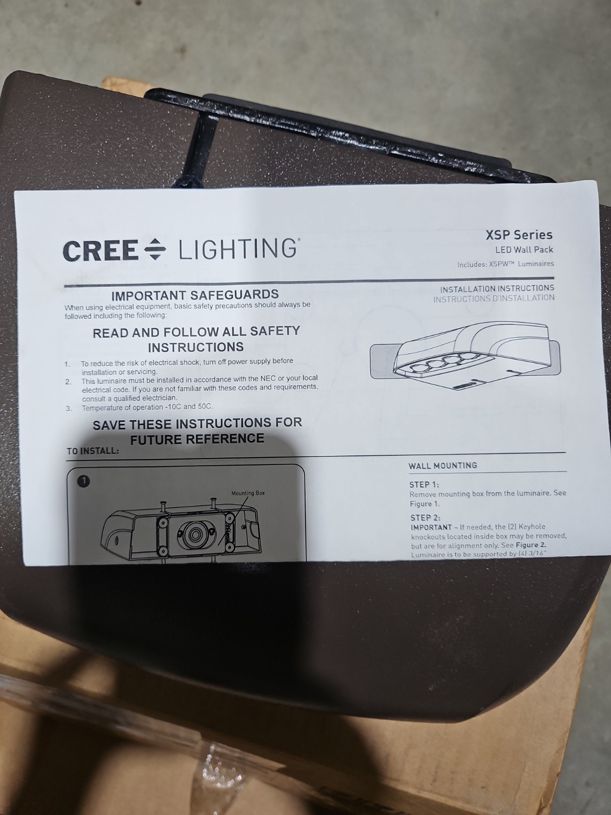 New Cree Commercial Wall Pack LED Lighting XSPW-B-WM-2ME-4L-40K-UL-BZ – Bronze