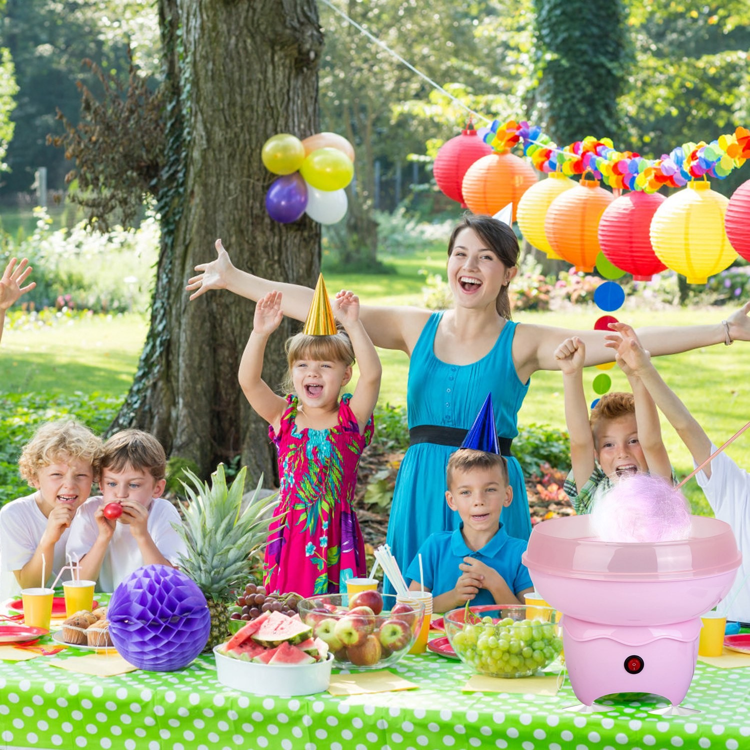 400W Electric Cotton Candy Machine w/ Sugar Scoop for Birthday Family Party Gift