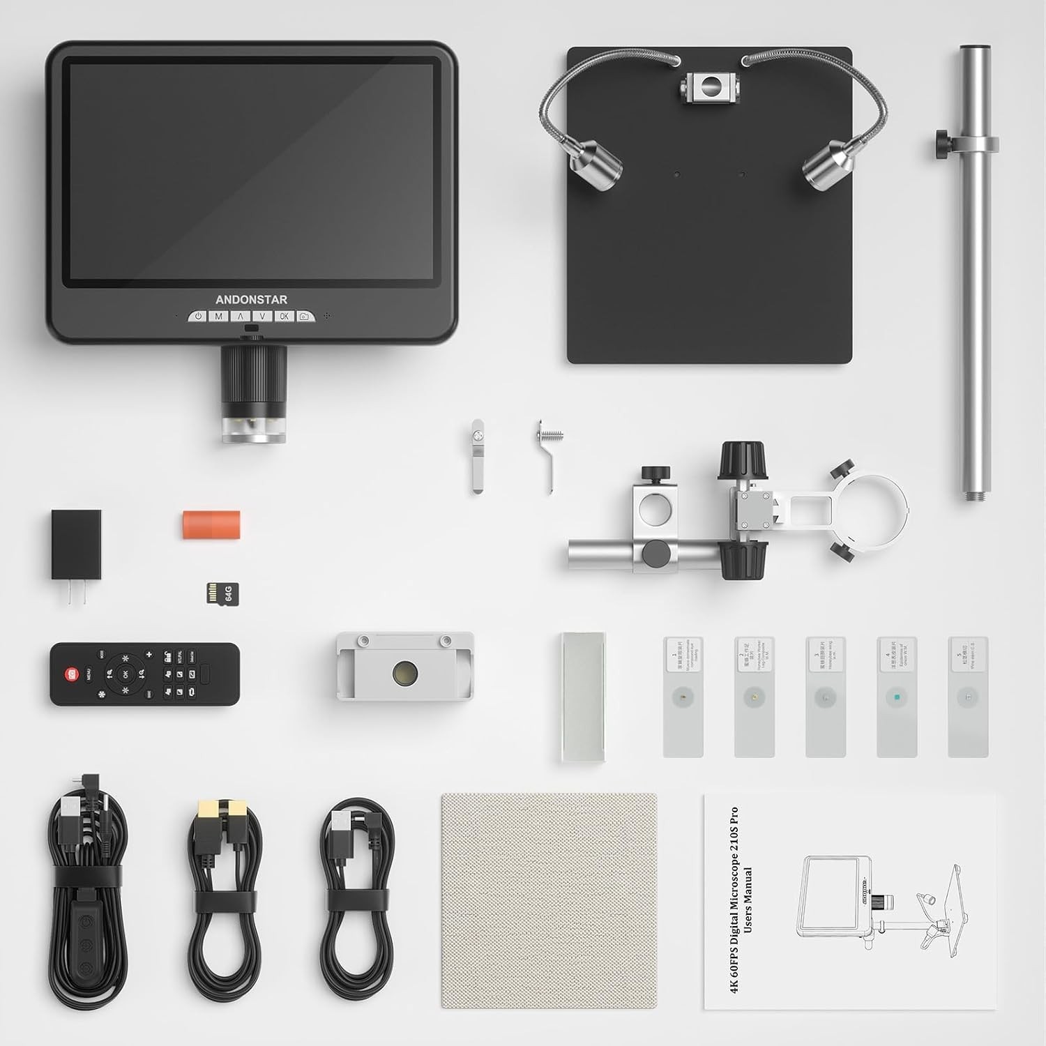 Andonstar 4K 60FPS 10.1″ HDMI Digital Microscope for Soldering, 64MP 3840P UHD