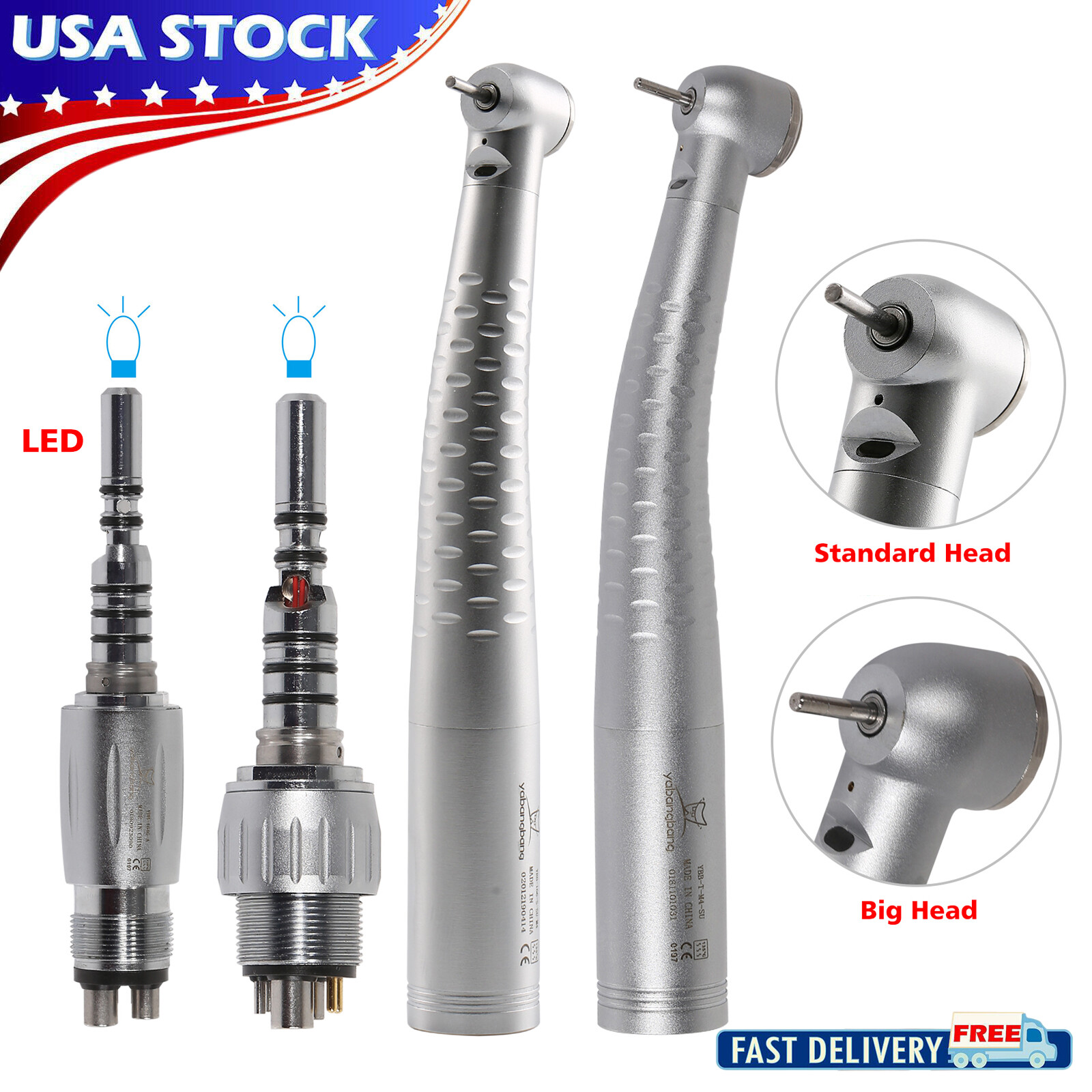 Fiber Optic High Speed Turbine Handpiece/ 4/6Hole LED Coupling Dental