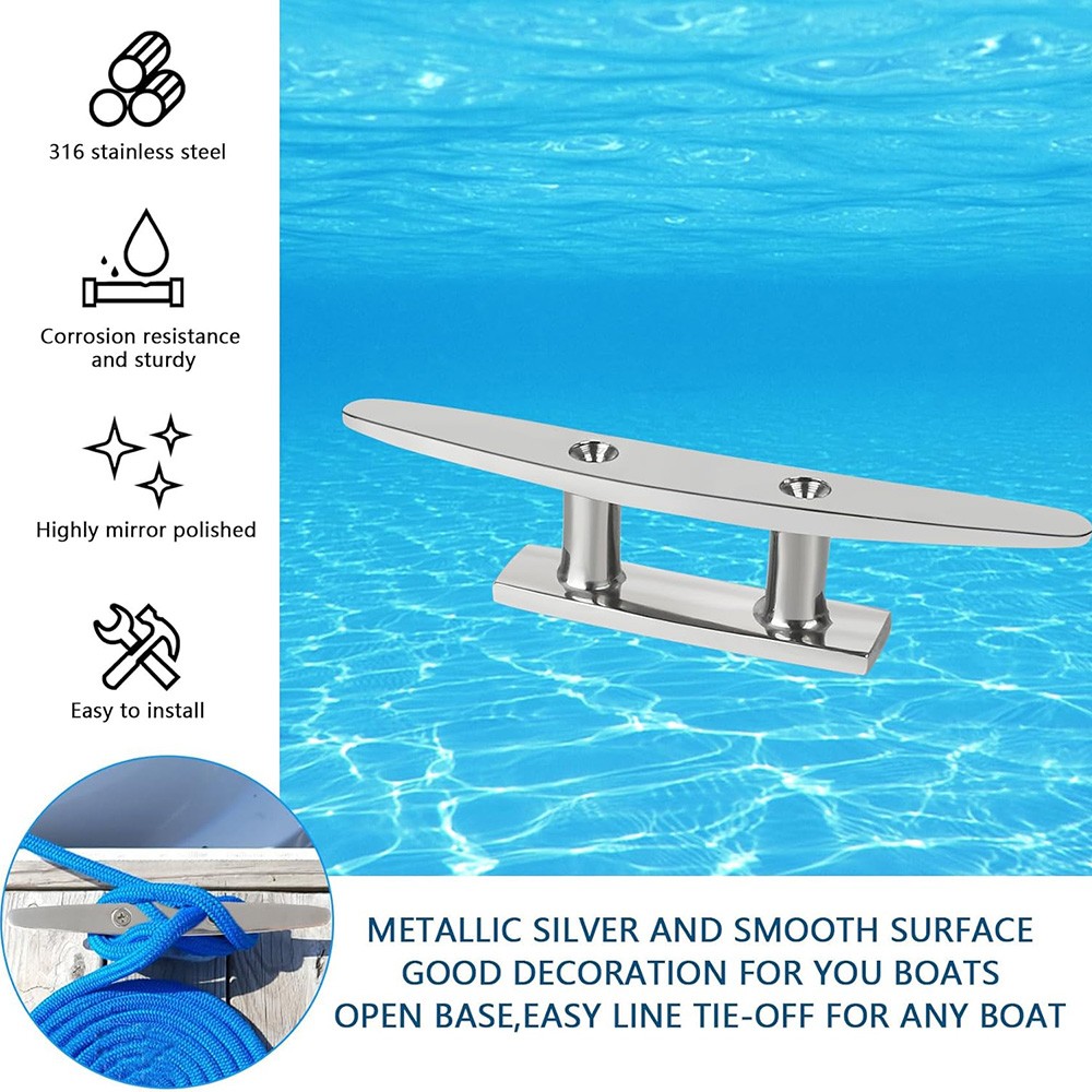 4/5/6/8/10 IN Boat Cleat Open Base 316 SS Deck Cleat Boat Dock Cleat Rope Cleat
