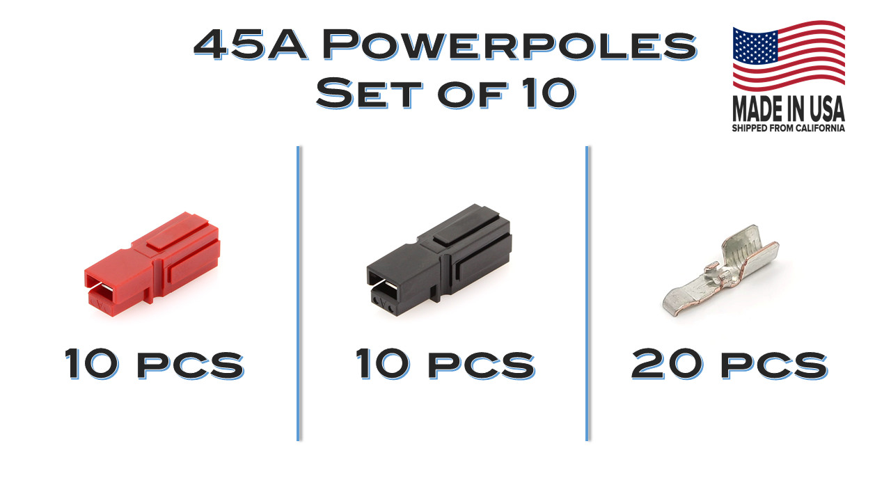 Authentic Anderson Powerpole Connector – 10 Sets – PP45 (45A)