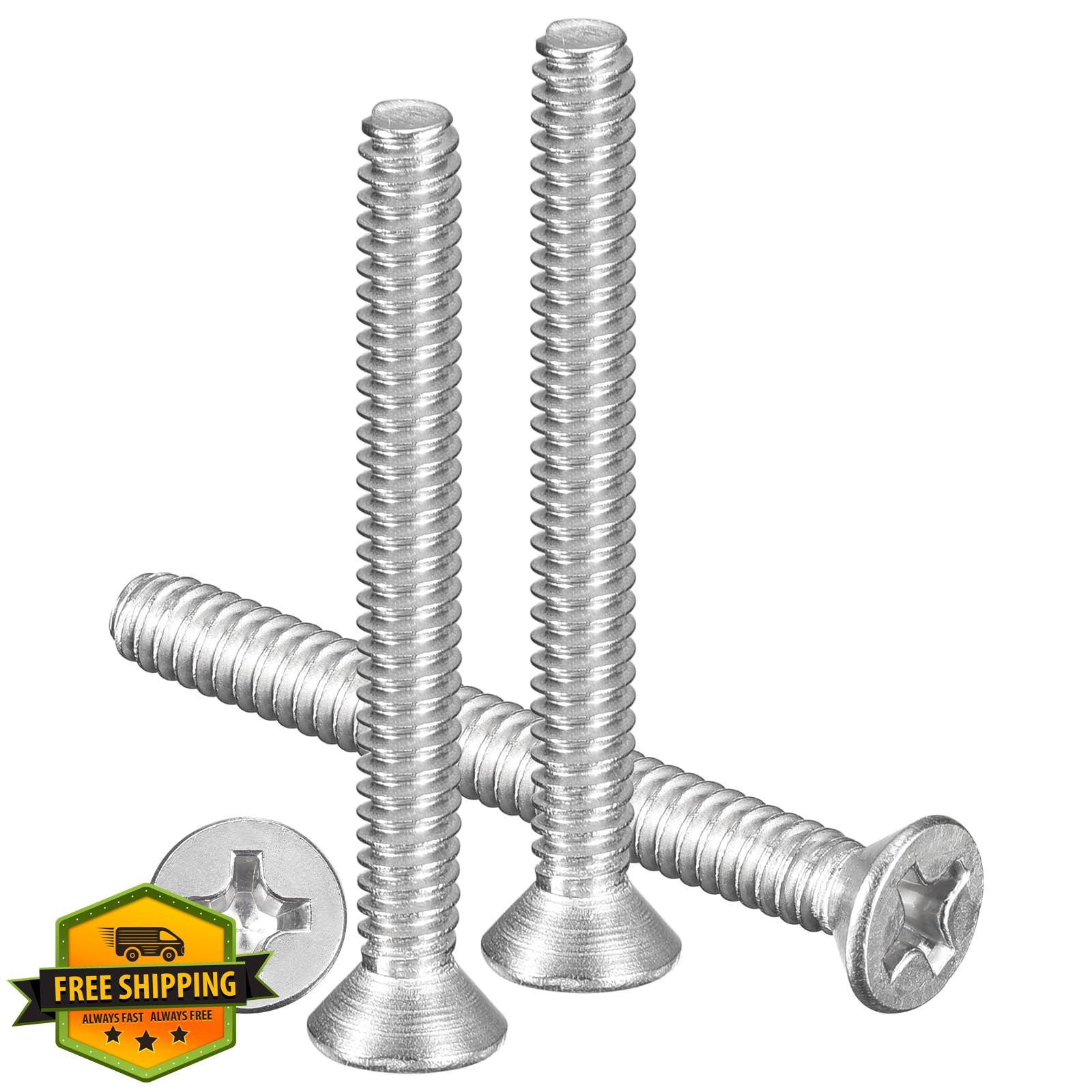 METALLIXITY Stainless Steel Flat Head Machine Screws #6-32×1-3/8 50 Pcs