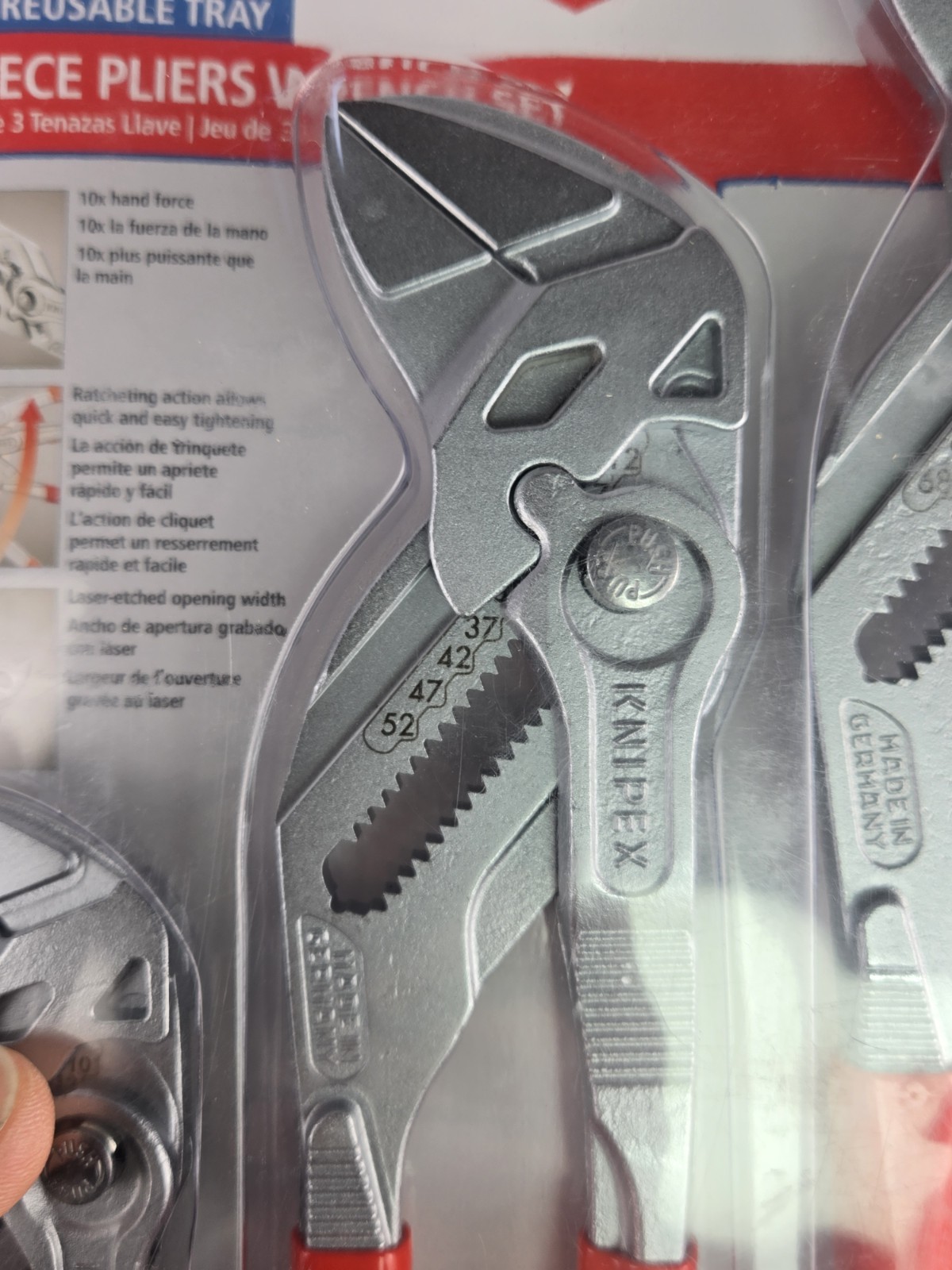KNIPEX 00 20 06 US2 3-Piece 7, 10 and 12 Pliers Wrench Set