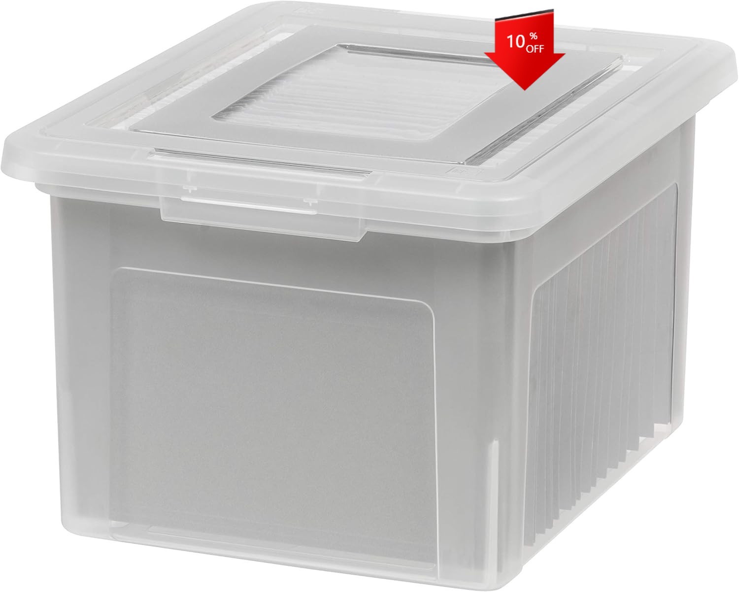 Plastic File Box with Lid, Document Storage Box, Storage Container, 1-Piece Set