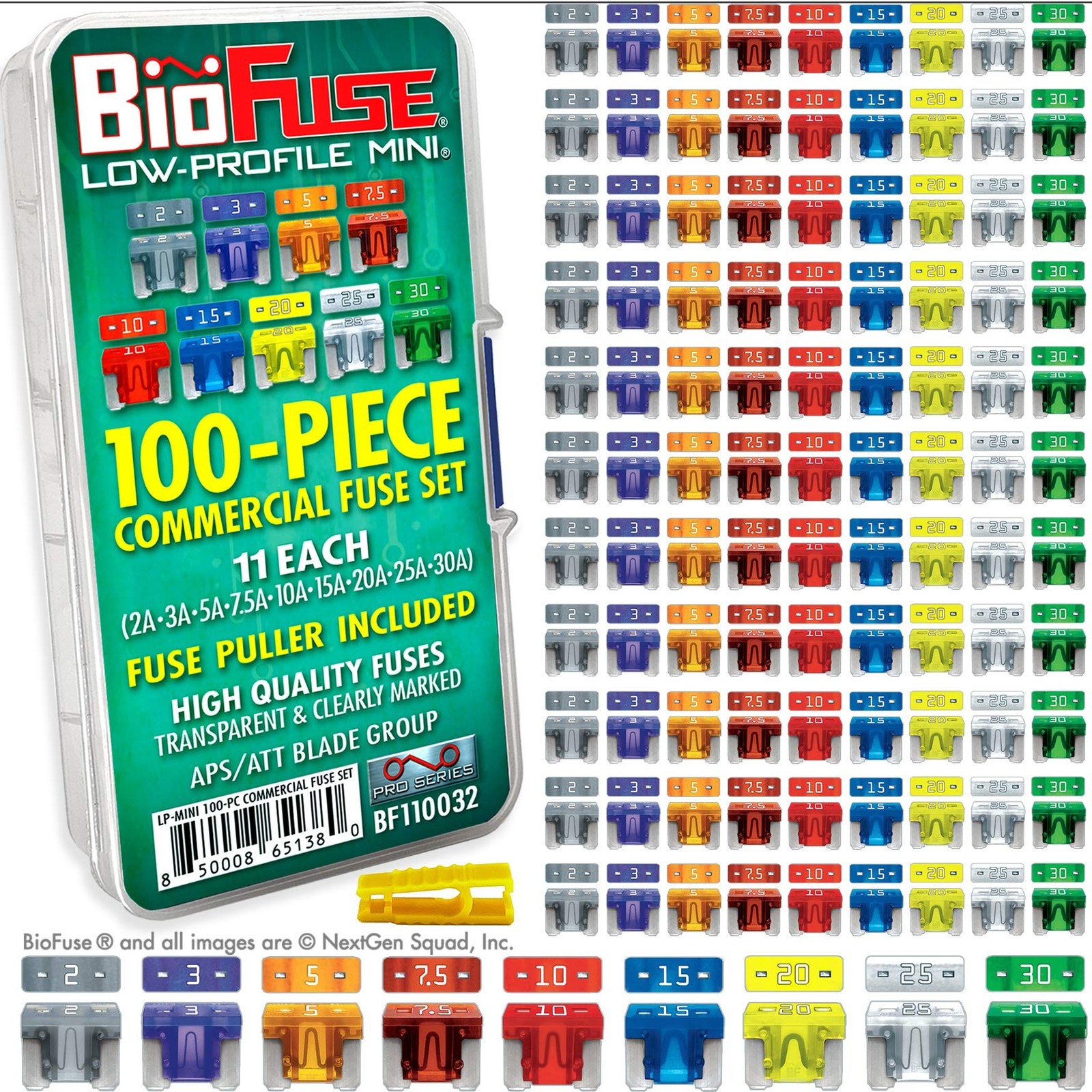 Low Profile Mini ATT 100 Piece Automotive Commercial Car Fuse Assortment (99 …