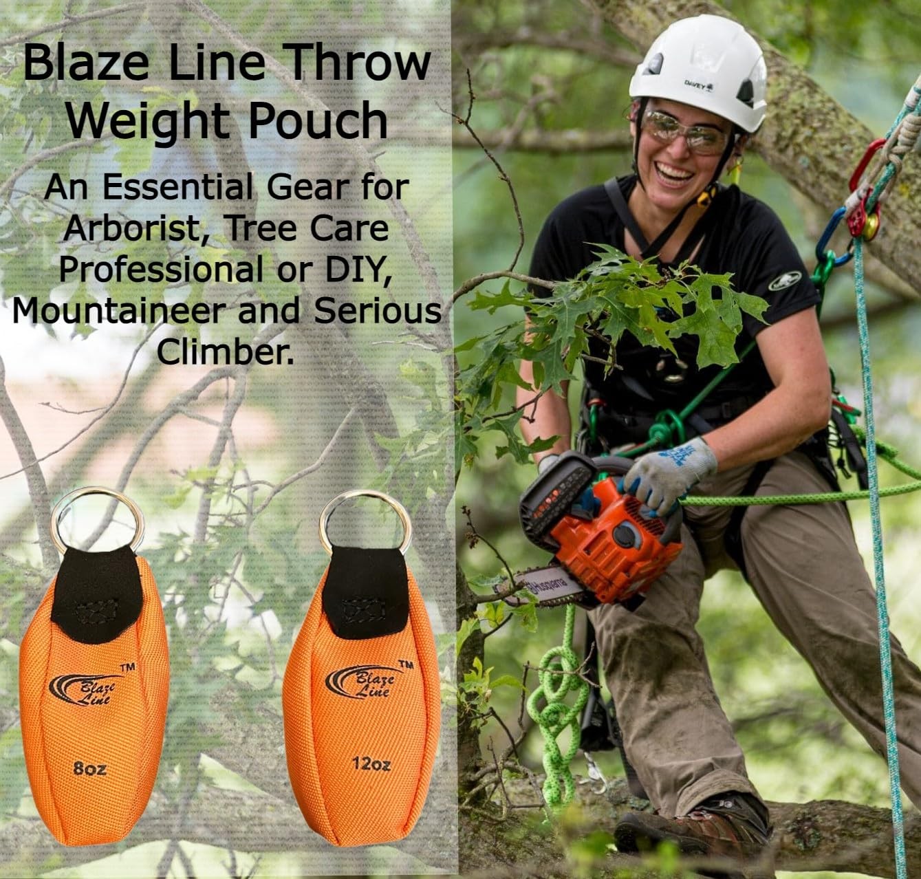 Arborist Throw Weight Pouch Bag 2-Pack Set (8 OZ and 12 OZ)- Outdoor Sports Arbo