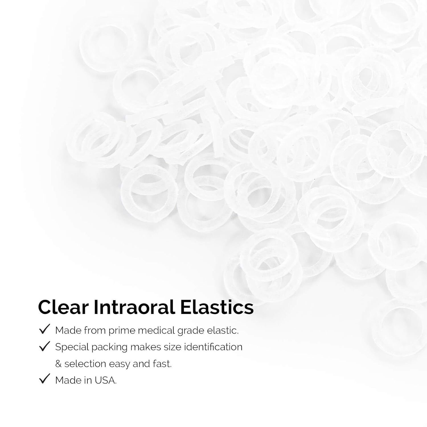 JMU Elastics Bands for Orthodontic Dental Braces Teeth Latex Free Light – Heavy