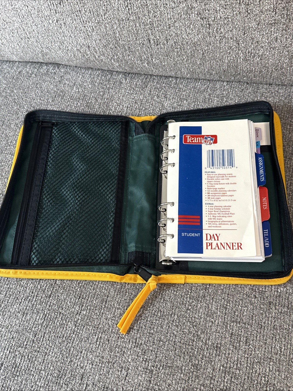 NOB VTG 1995 Mead NFL Green Bay Packers Zip Student Planner 6″ x 9″ FREE SHIPPNG