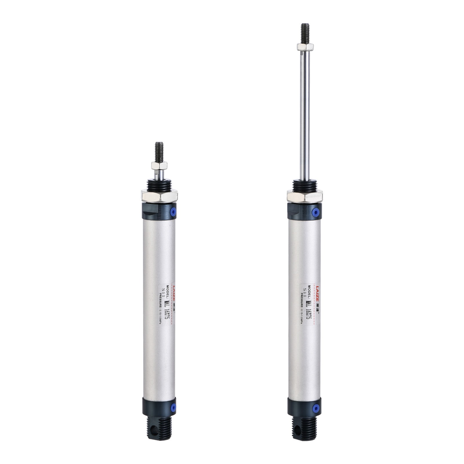 16mm Bore 75mm Stroke Pneumatic Air Cylinder Y Connector and Fitting