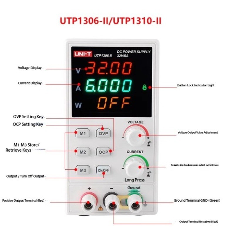 Digital Display Adjustable Single Channel DC Regulated Power Supply 0-32V 0-6A