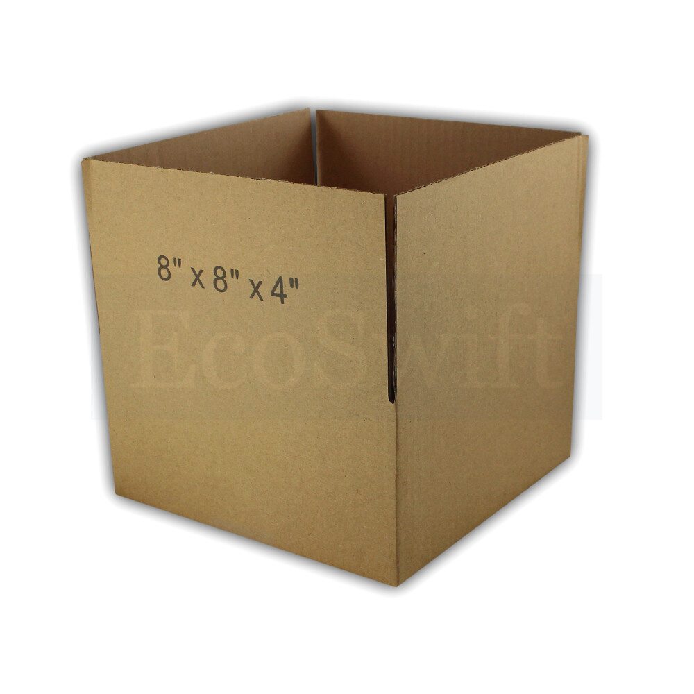 1-Box 8x8x4 EcoSwift Cardboard Packing Moving Shipping Box Corrugated Carton