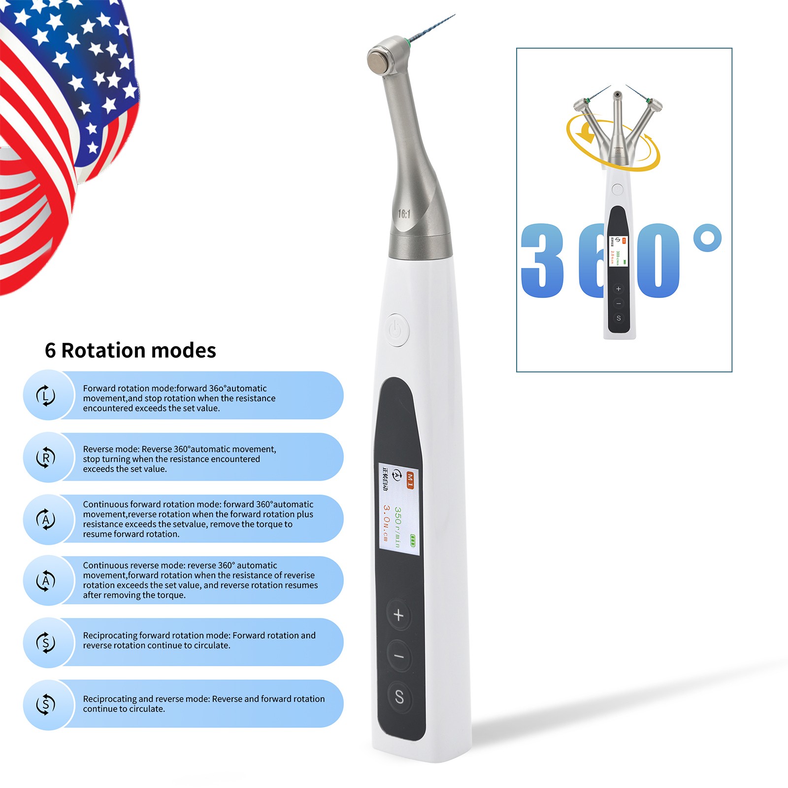 2 in 1 Wireless Dental Endo Motor with Apex Locator Root Canal Treatment SANDENT