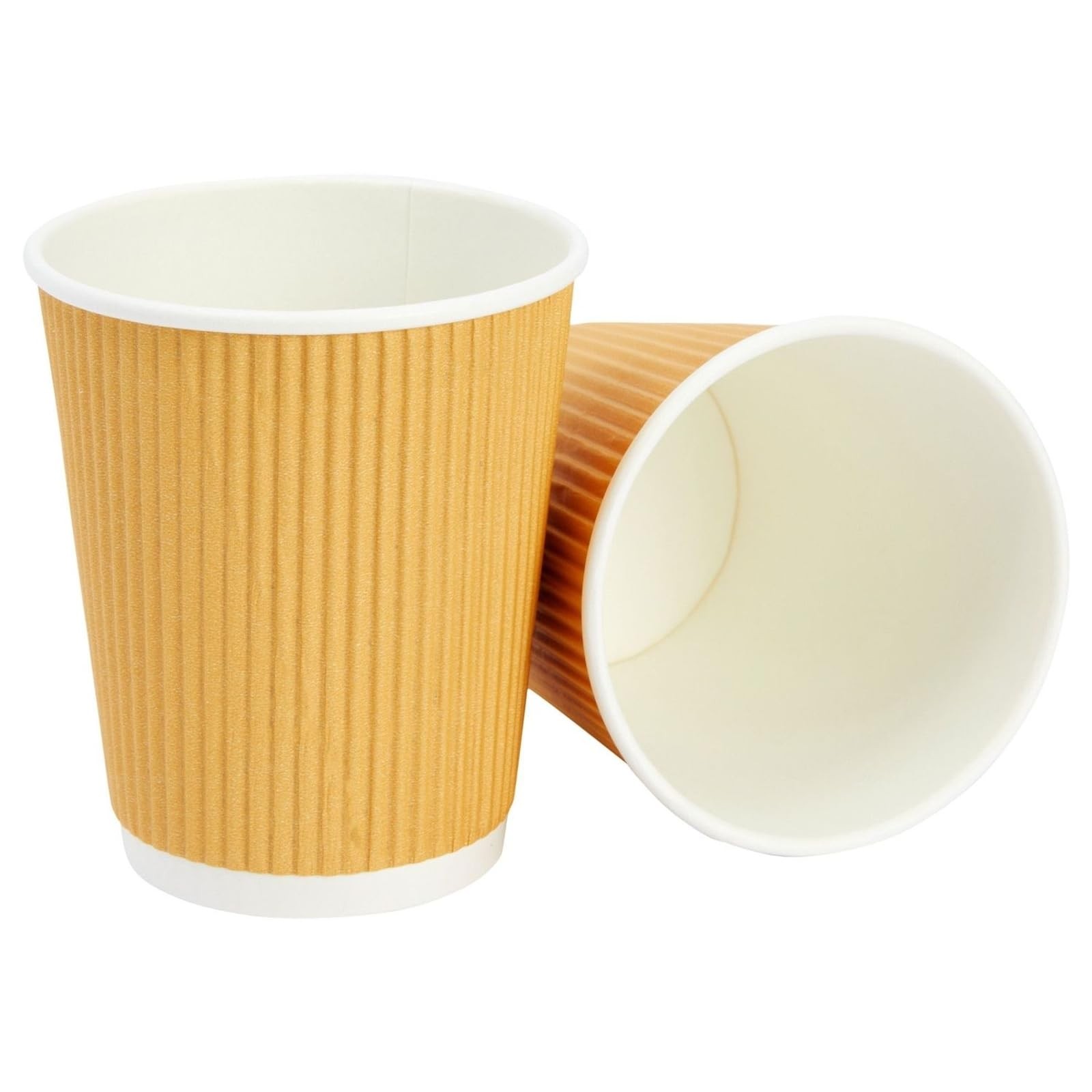 Juvale Disposable Coffee Cups with Lids & Straws 50 Count (Pack of 1), Brown