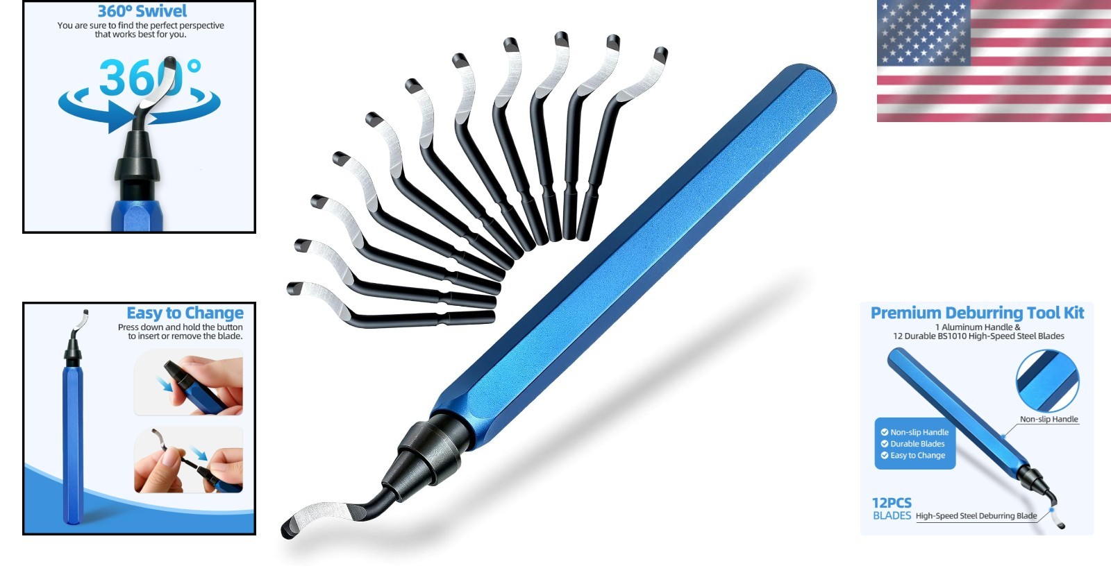 Razor-Sharp Deburring Tool with Non-Slip Aluminum Handle for Precision Trimming