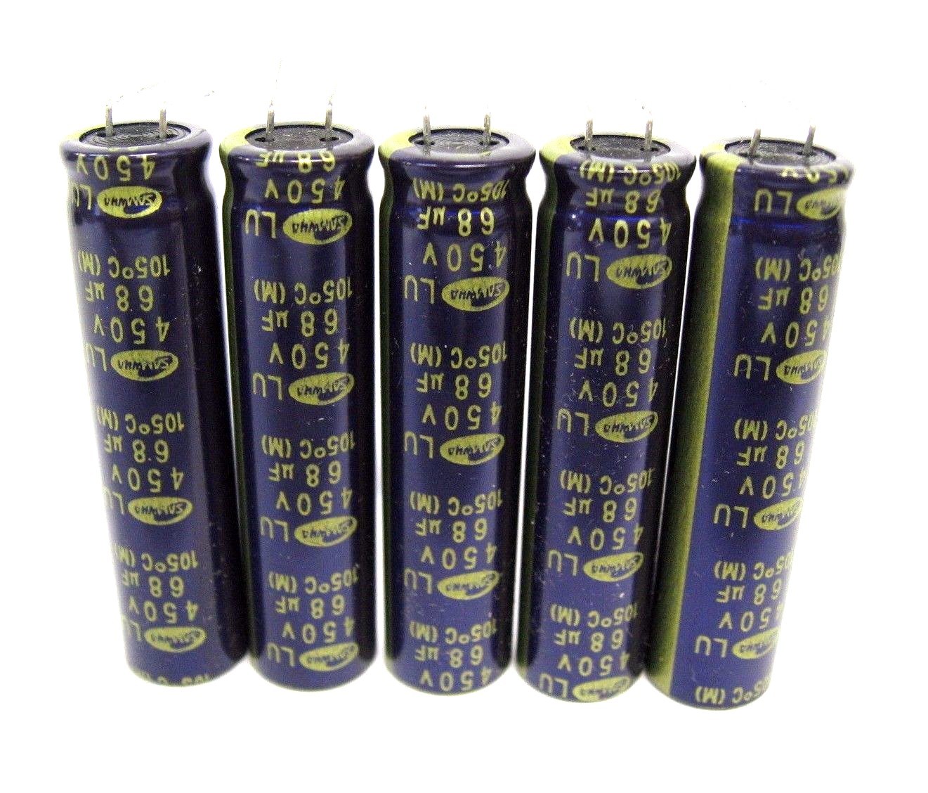68uF 450V (5x) Electrolytic Capacitors 450V 68uF Volume 12×50 mm