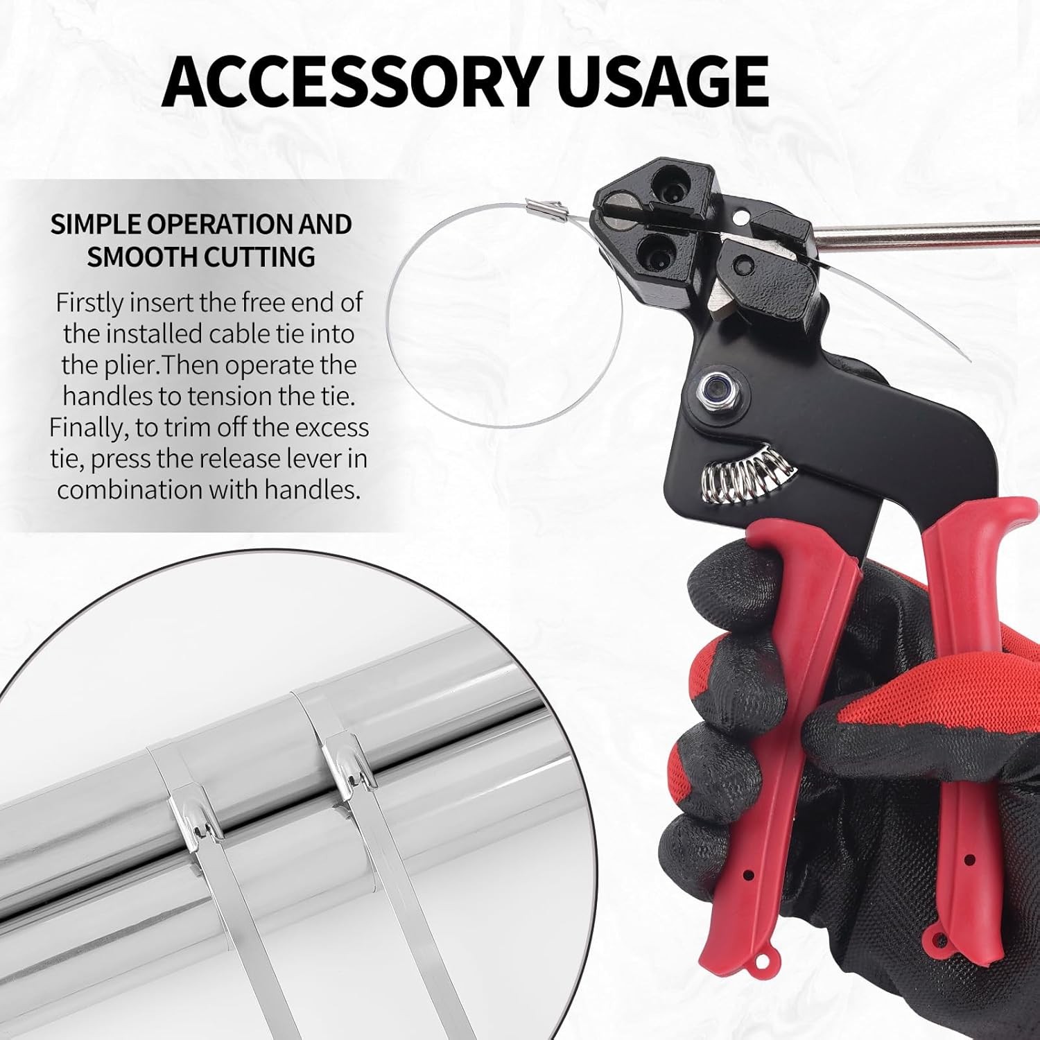 Metal Zip Ties Tool, Stainless Steel Zip Ties Gun Kit,Heavy Duty Outdoor Fasten