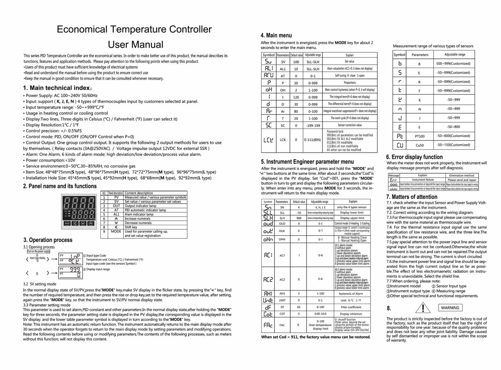 PID Temperature Controller Thermostat 100V To 240V SSR/Relay Thermocouple MT-L