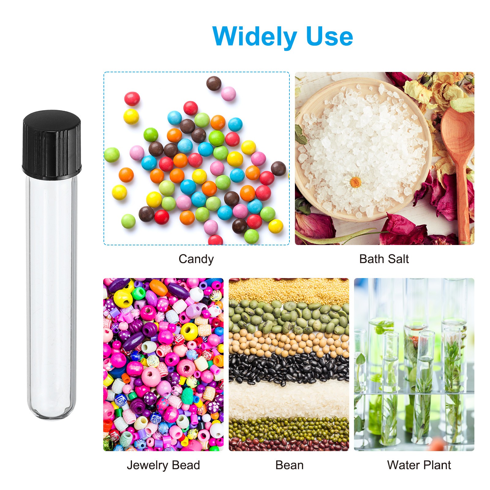 10ml Test Tubes 10pcs 3.94×0.63in Glass Test Tube Containers with Plastic Cap