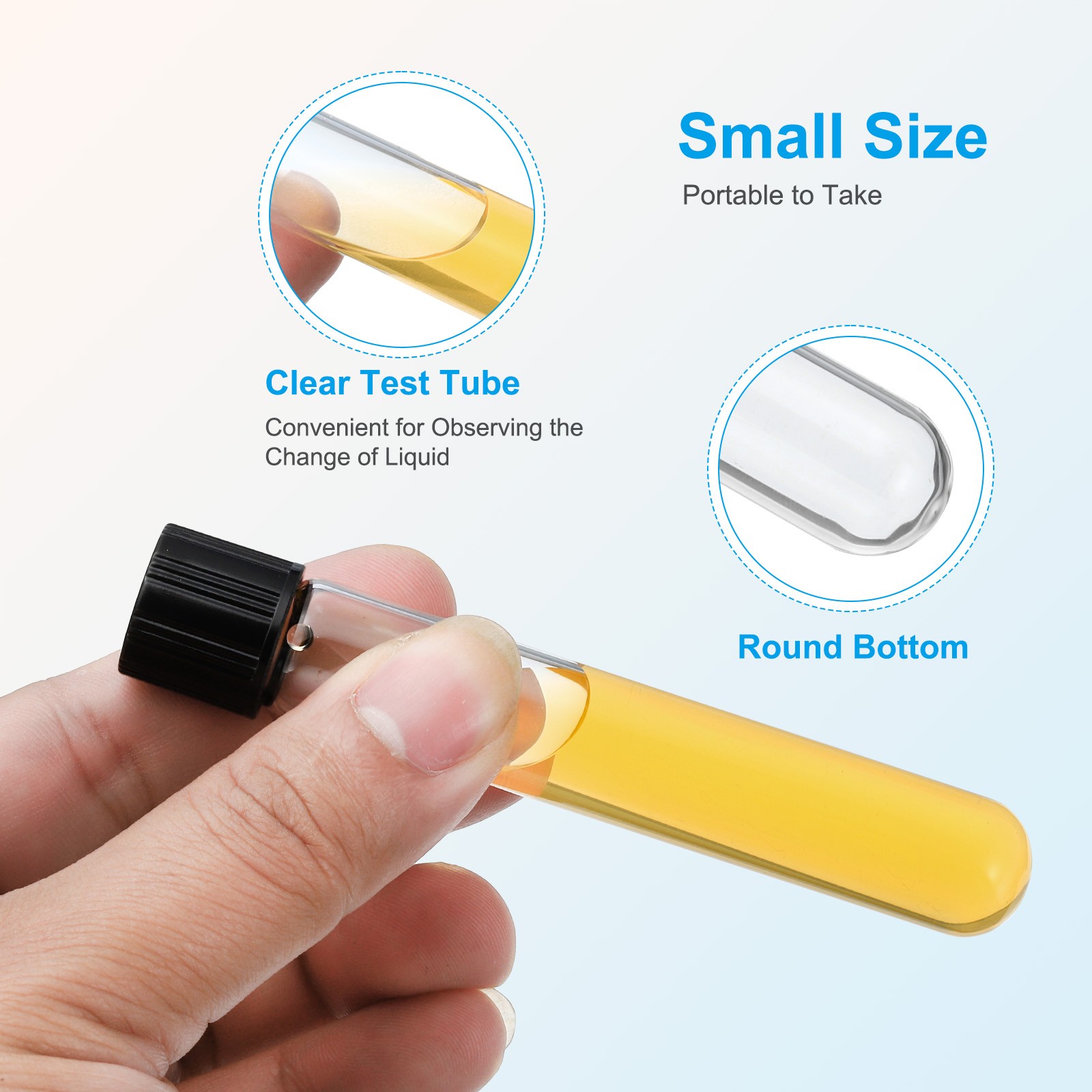 10ml Test Tubes 10pcs 3.94×0.63in Glass Test Tube Containers with Plastic Cap