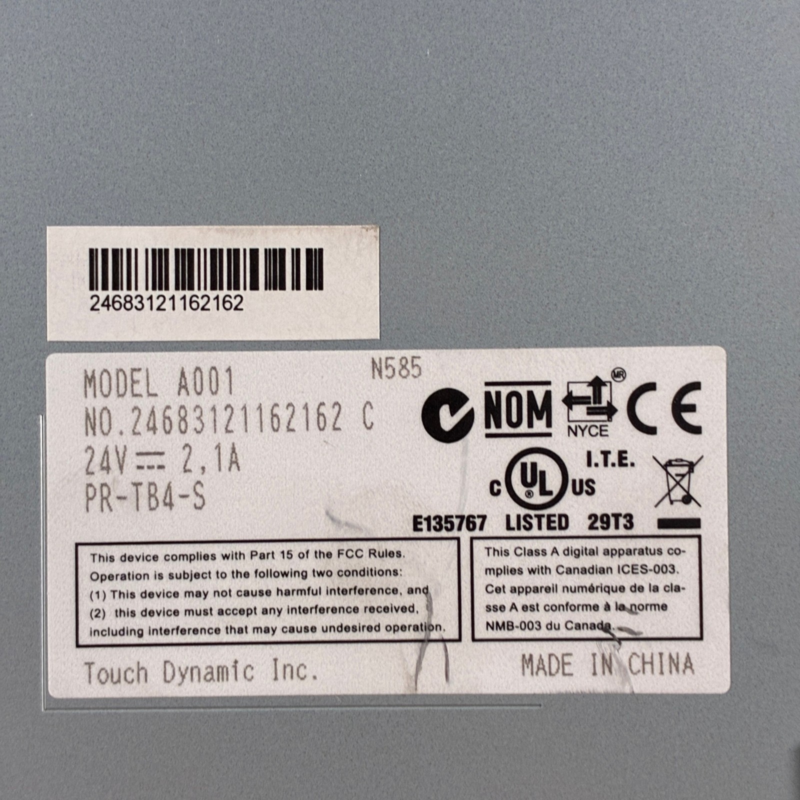 Touch Dynamic A001 Thermal Receipt Printer PR-TB4-S POS Receipt Printer