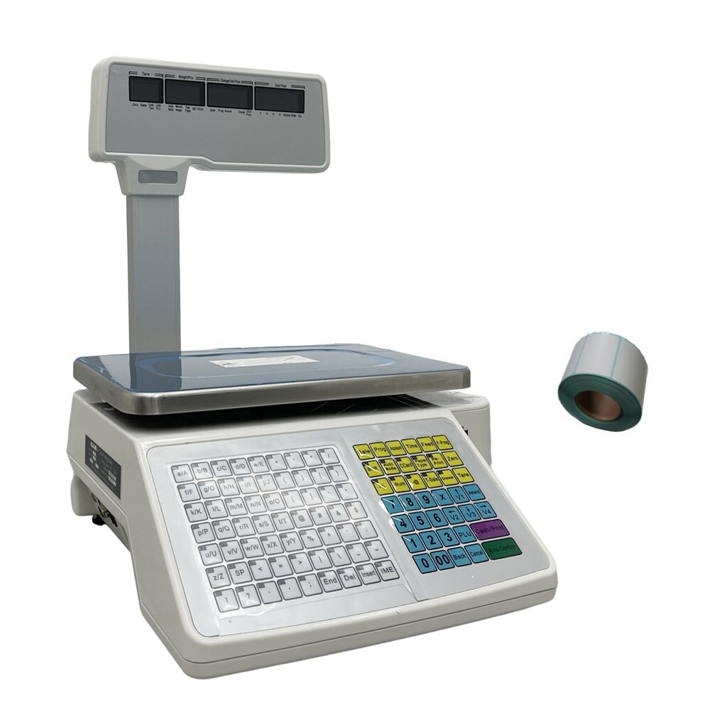 30Kg/66Lbs Digital Price Computing Scale Thermal Printer Four-window Pole Market