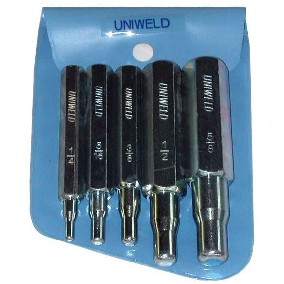 Swaging Punch Kit Uniweld 1/4 5/16 3/8 5/8 70005