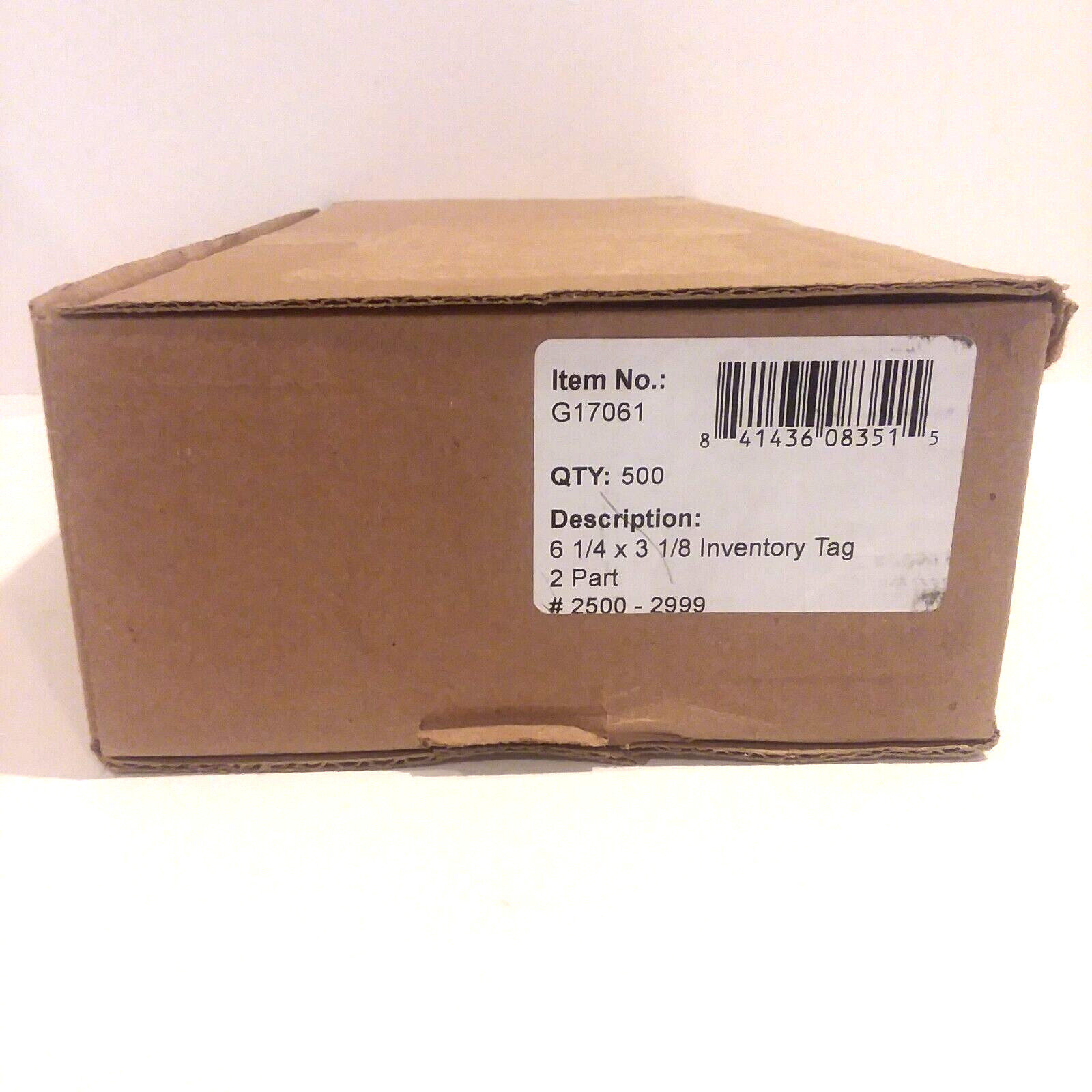 Box of 500 6 1/4″ x 3 1/8″ Inventory Tags 2-Part Carbonless 10 Pt #2500-2999